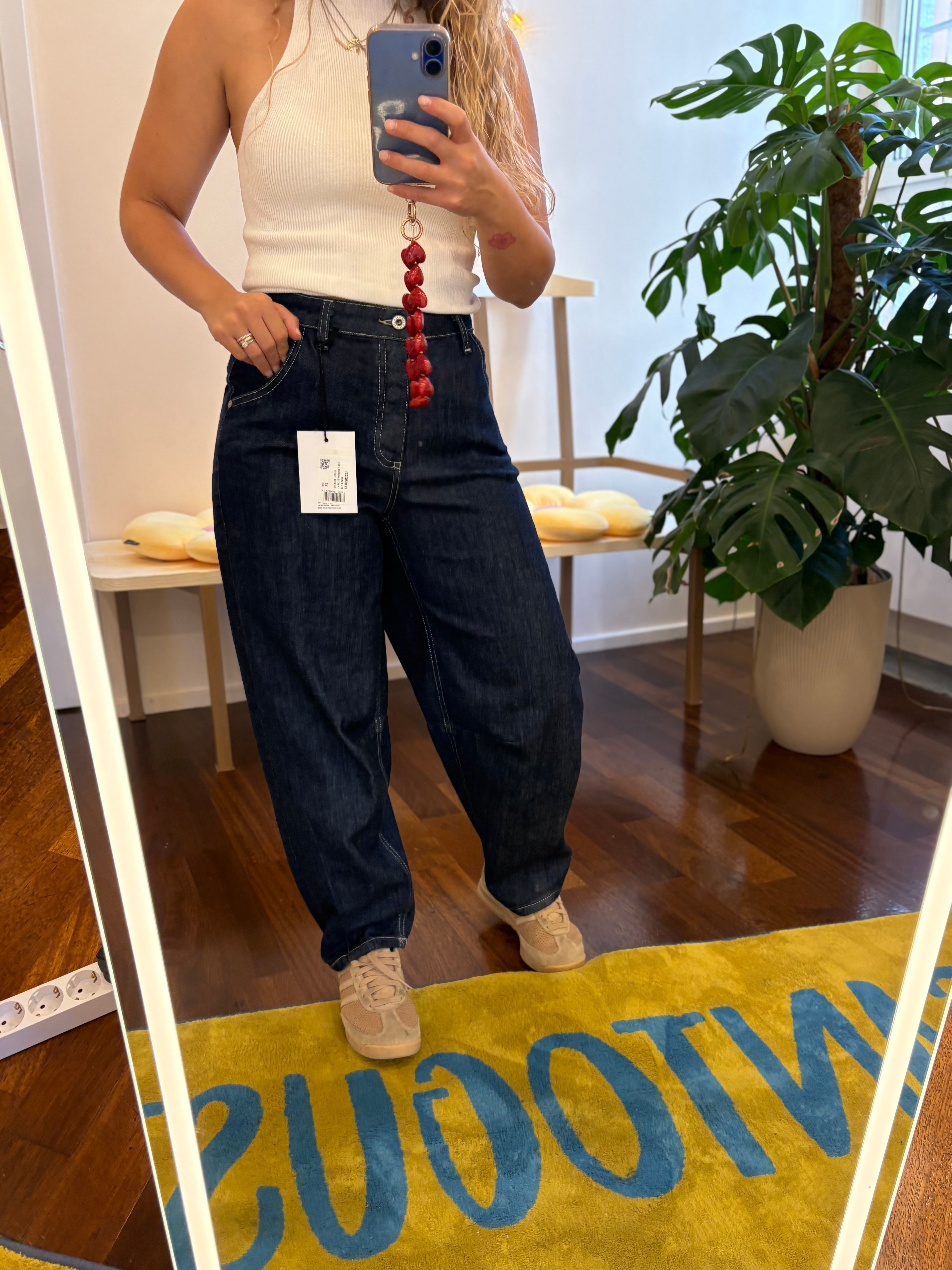 Dunkelblaue Baggy Jeans