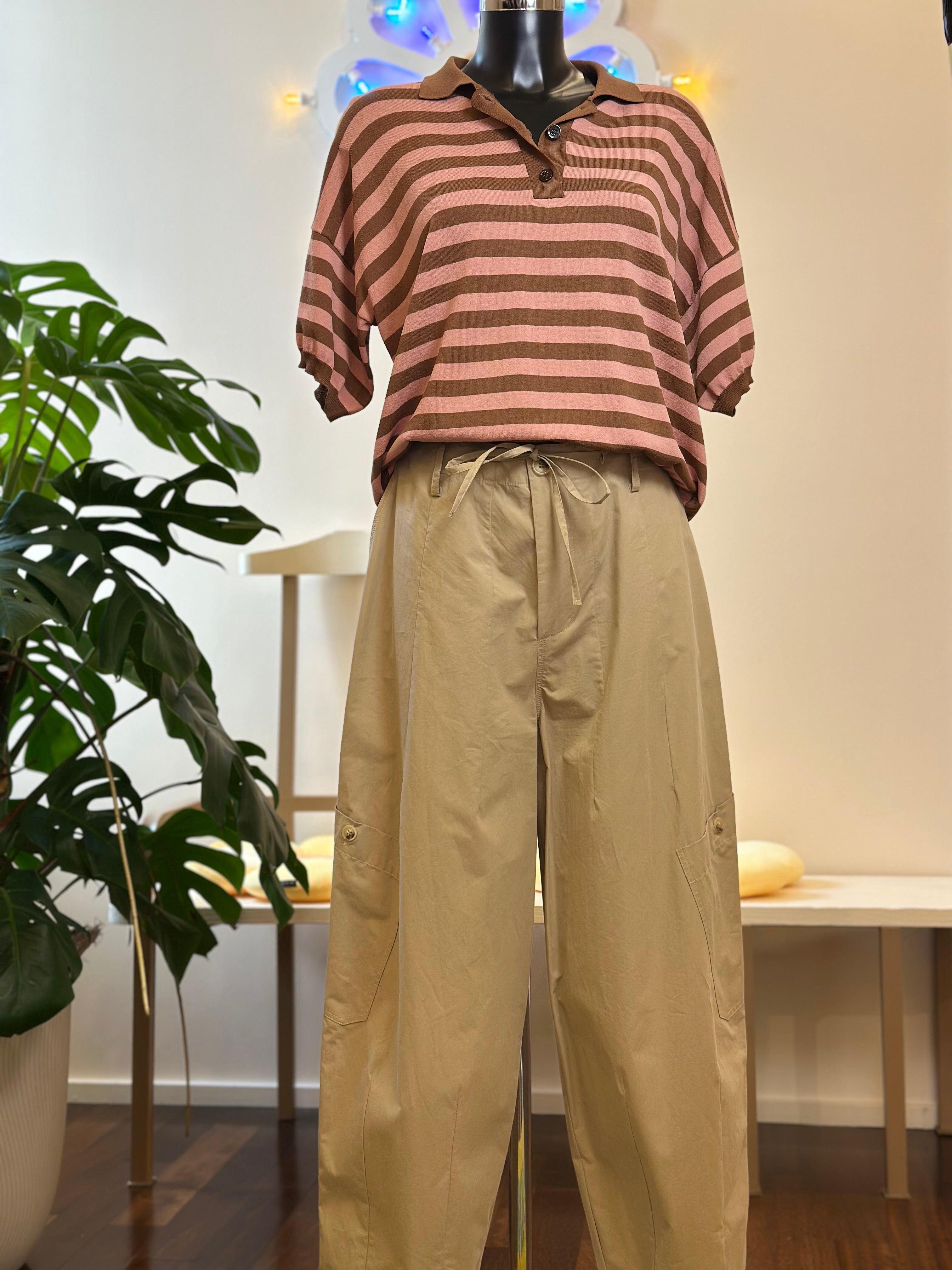 Hose Khaki mit Kordelzug Vicolo