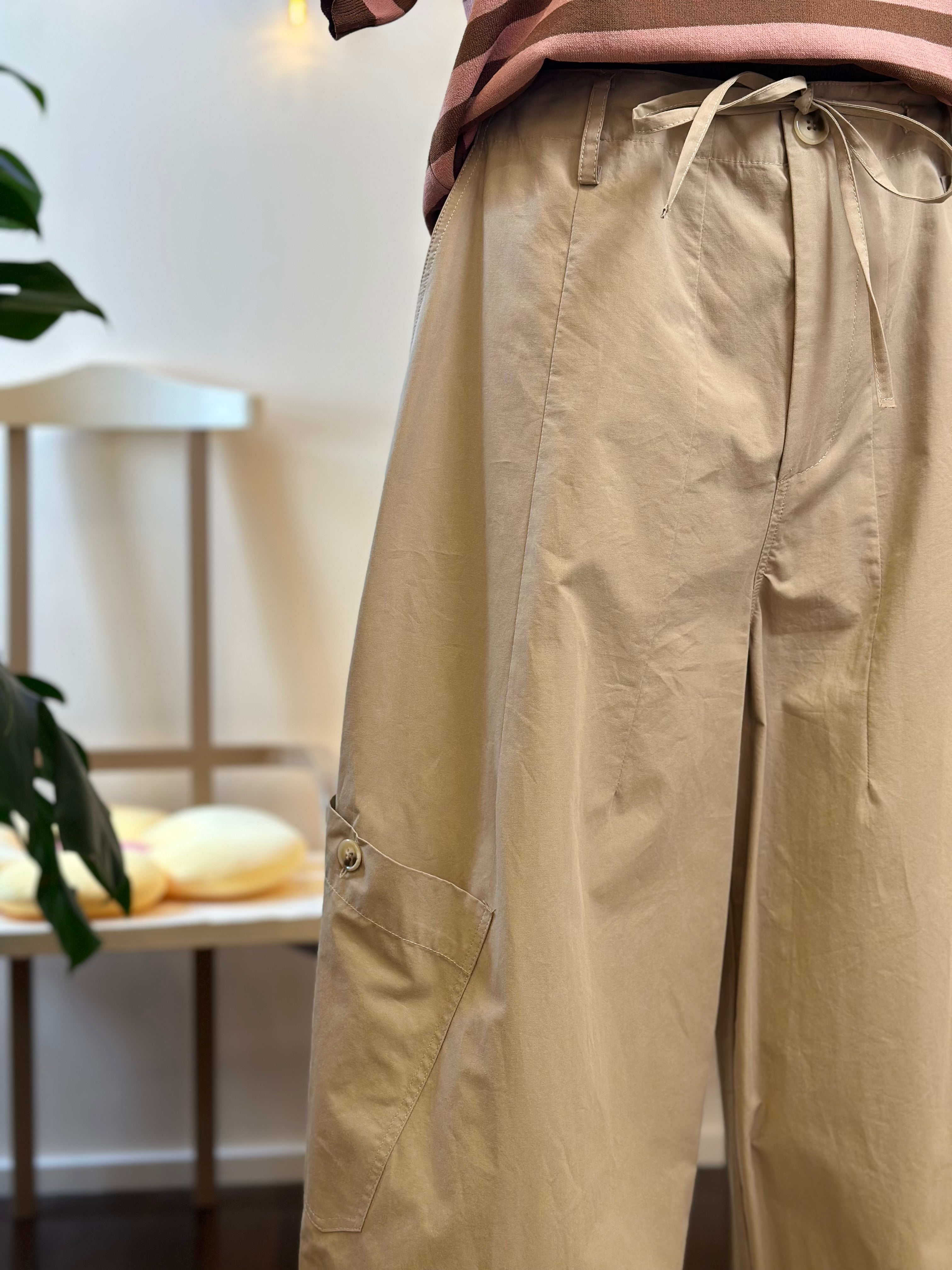 Hose Khaki mit Kordelzug Vicolo