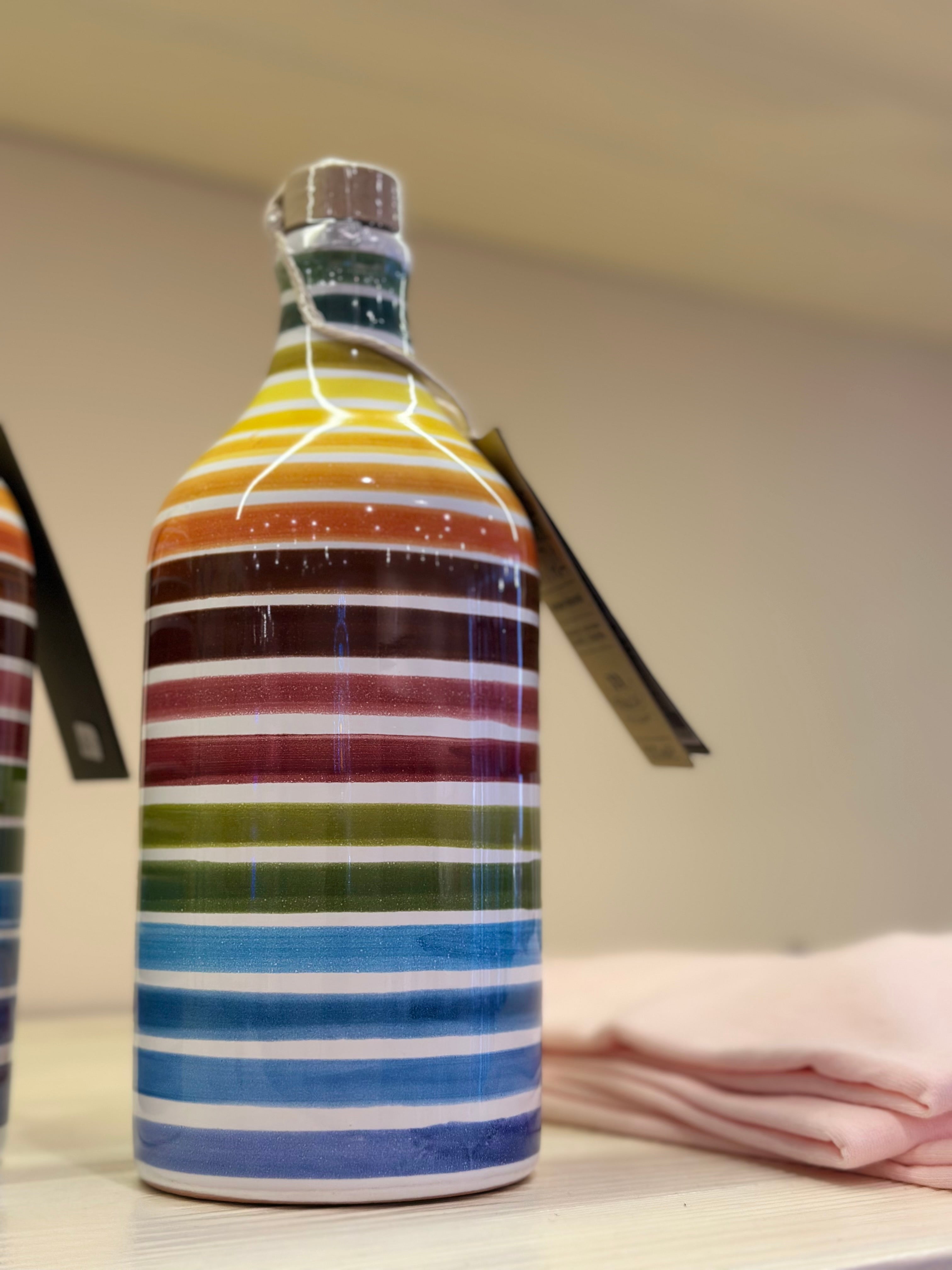 Olivenöl in Keramikflasche Regenbogen Muraglia