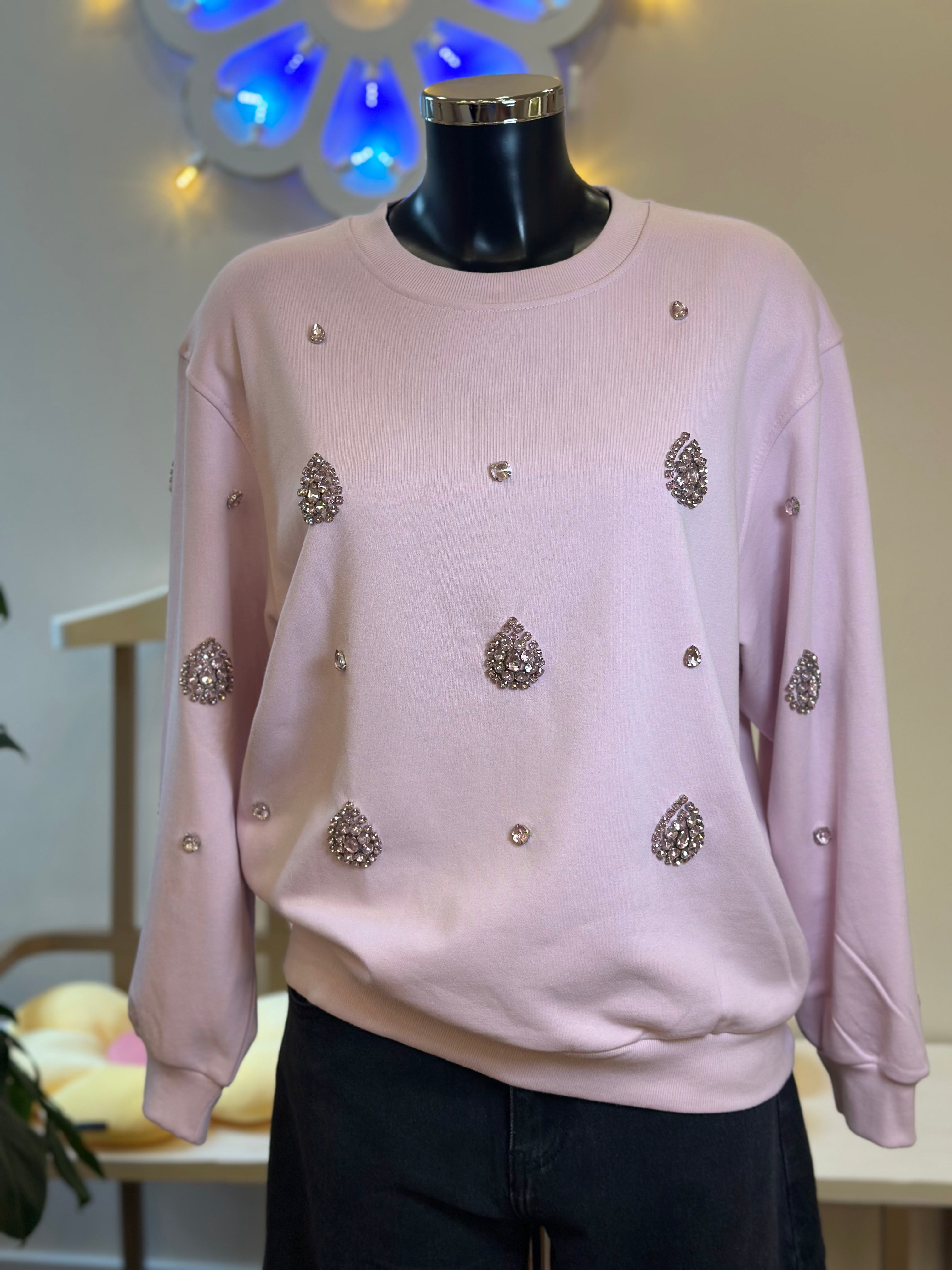 Jijil Sweatshirt Rosa mit Applikationen