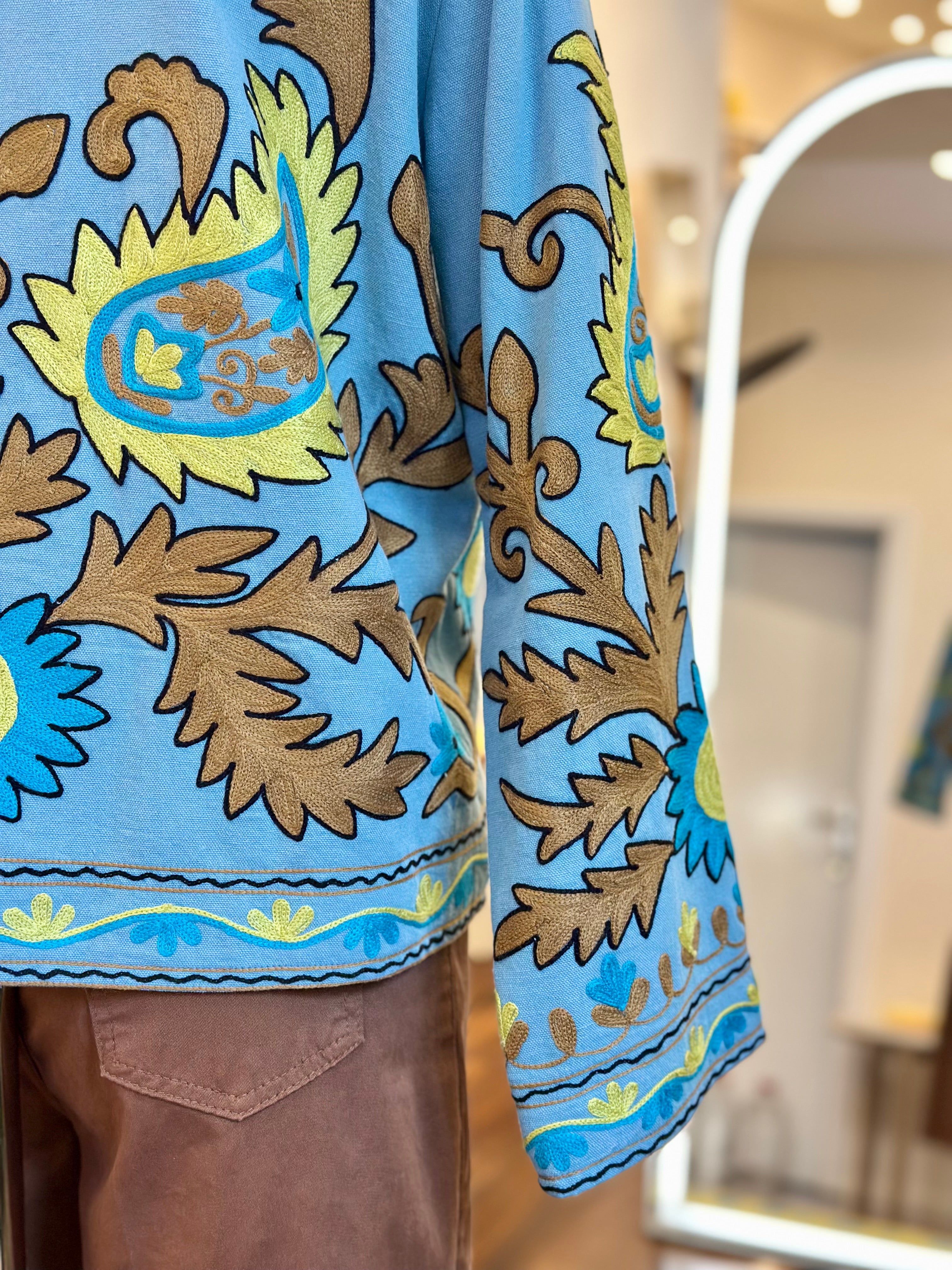 Türkise Jacke mit Muster Dixie