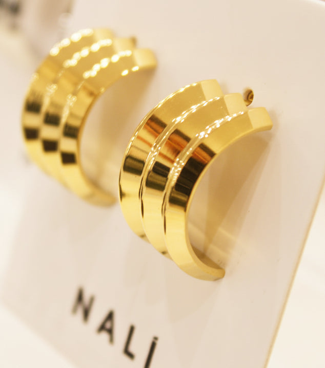 Goldene Halbkreis-Ohrringe – Nali