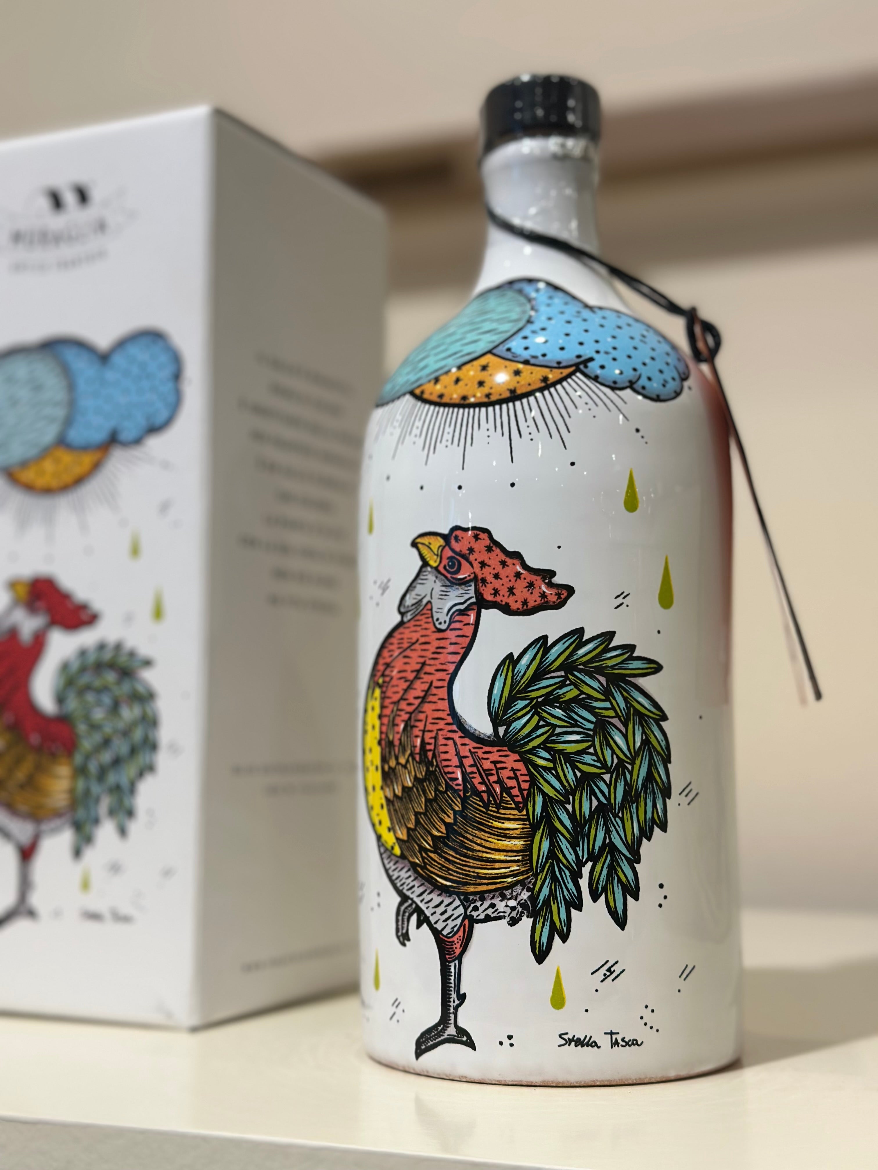 Olivenöl in Keramikflasche Hahn Muraglia