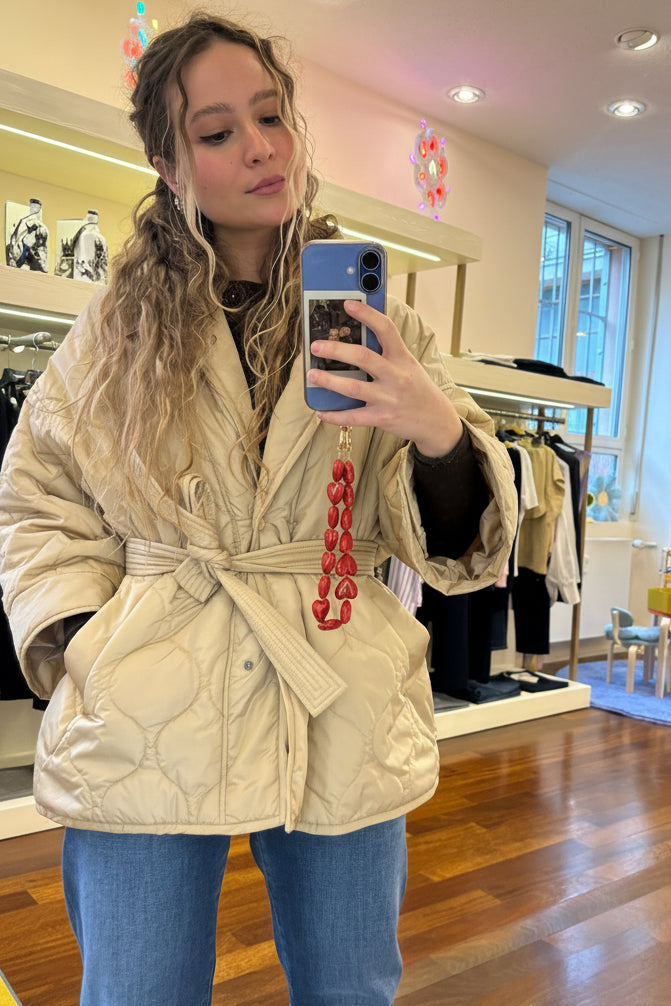 Steppjacke mit Gürtel Beige Vicolo