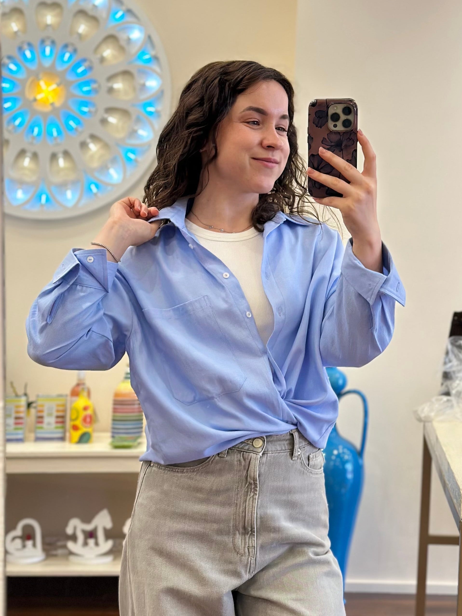 Bluse Hellblau Dixie