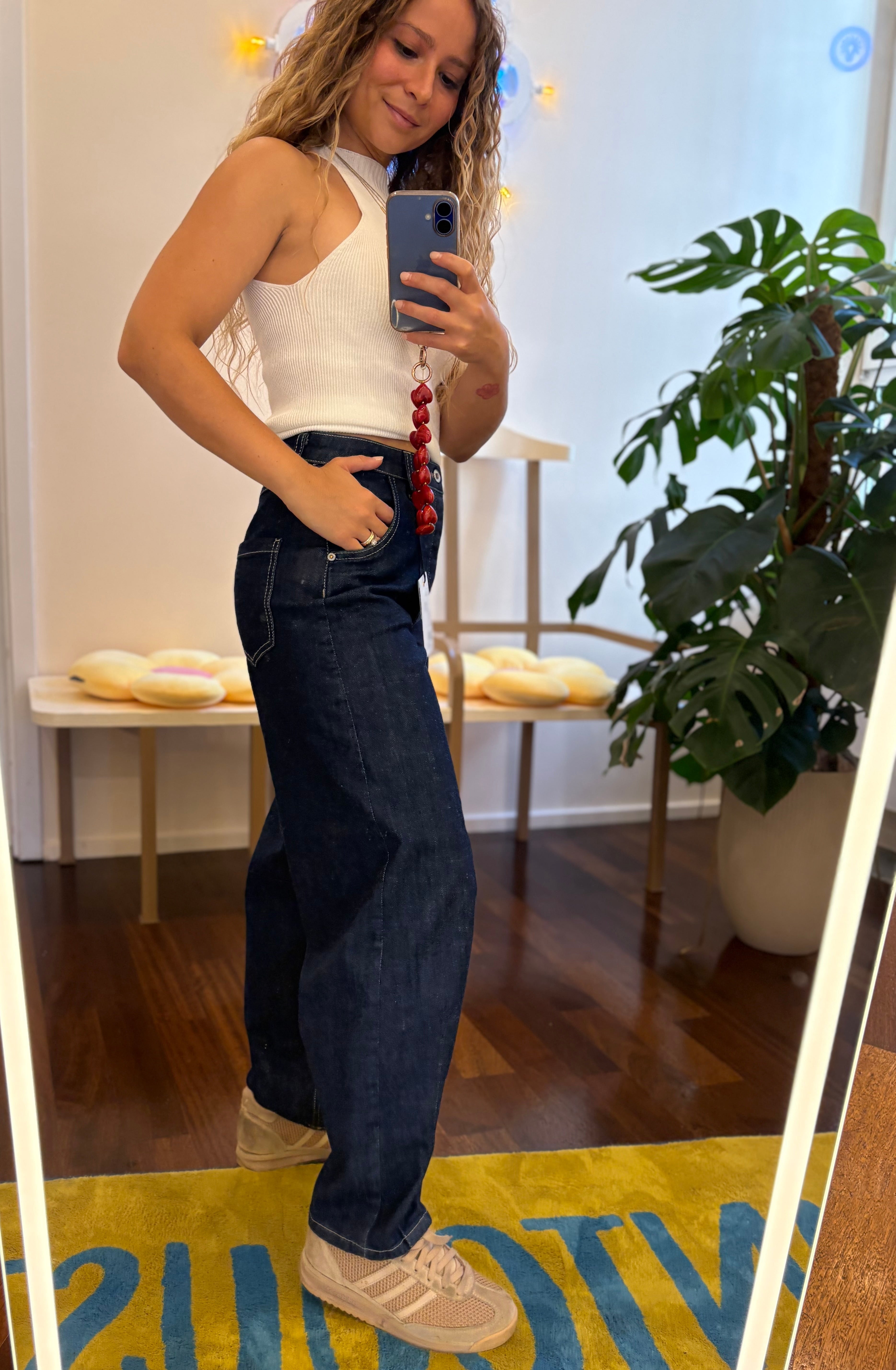 Dunkelblaue Baggy Jeans