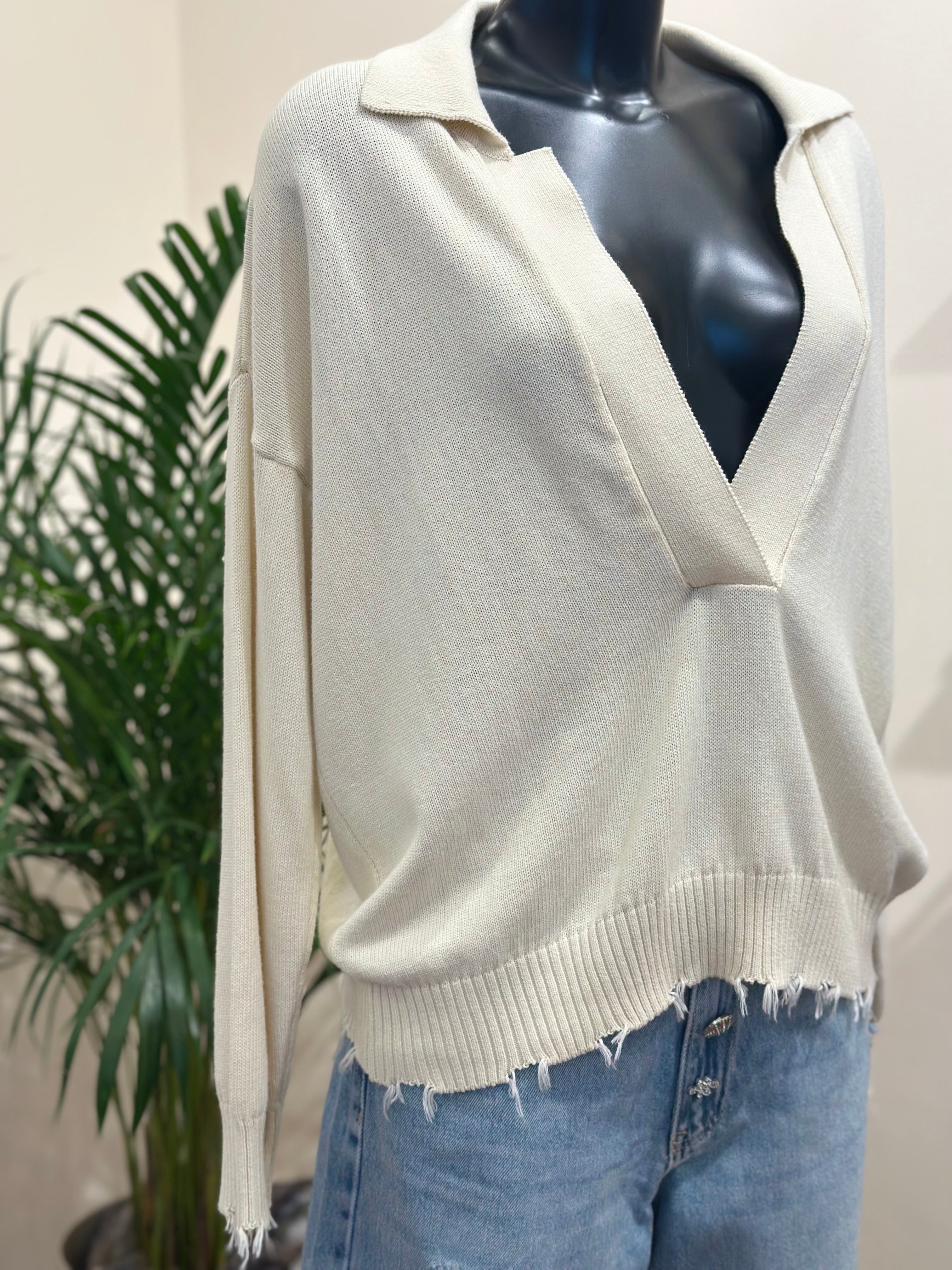 Pullover V-Ausschnitt Butter Vicolo
