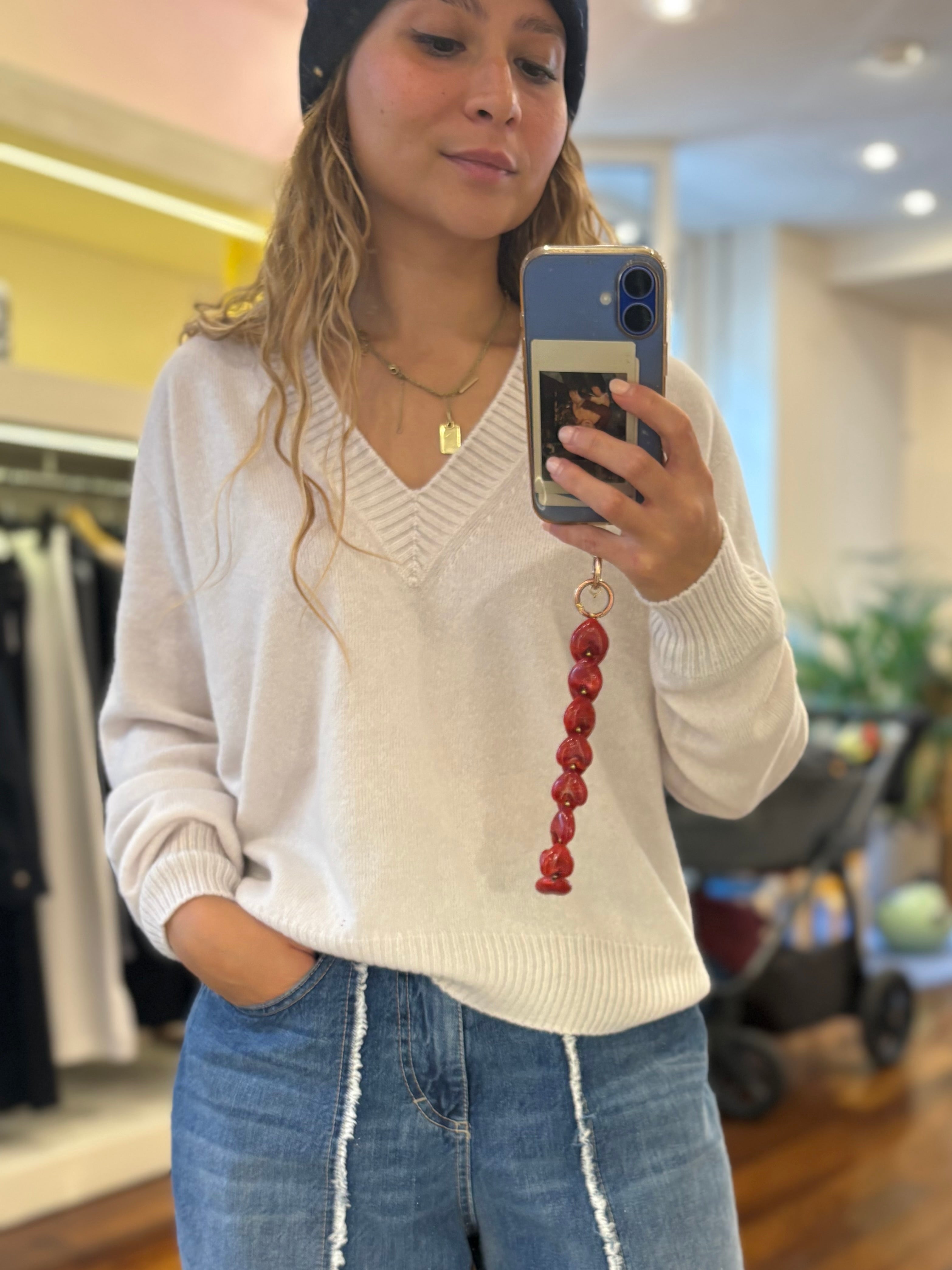 Pullover "Rose" 100% Kaschmir Stucco – Precious Woman