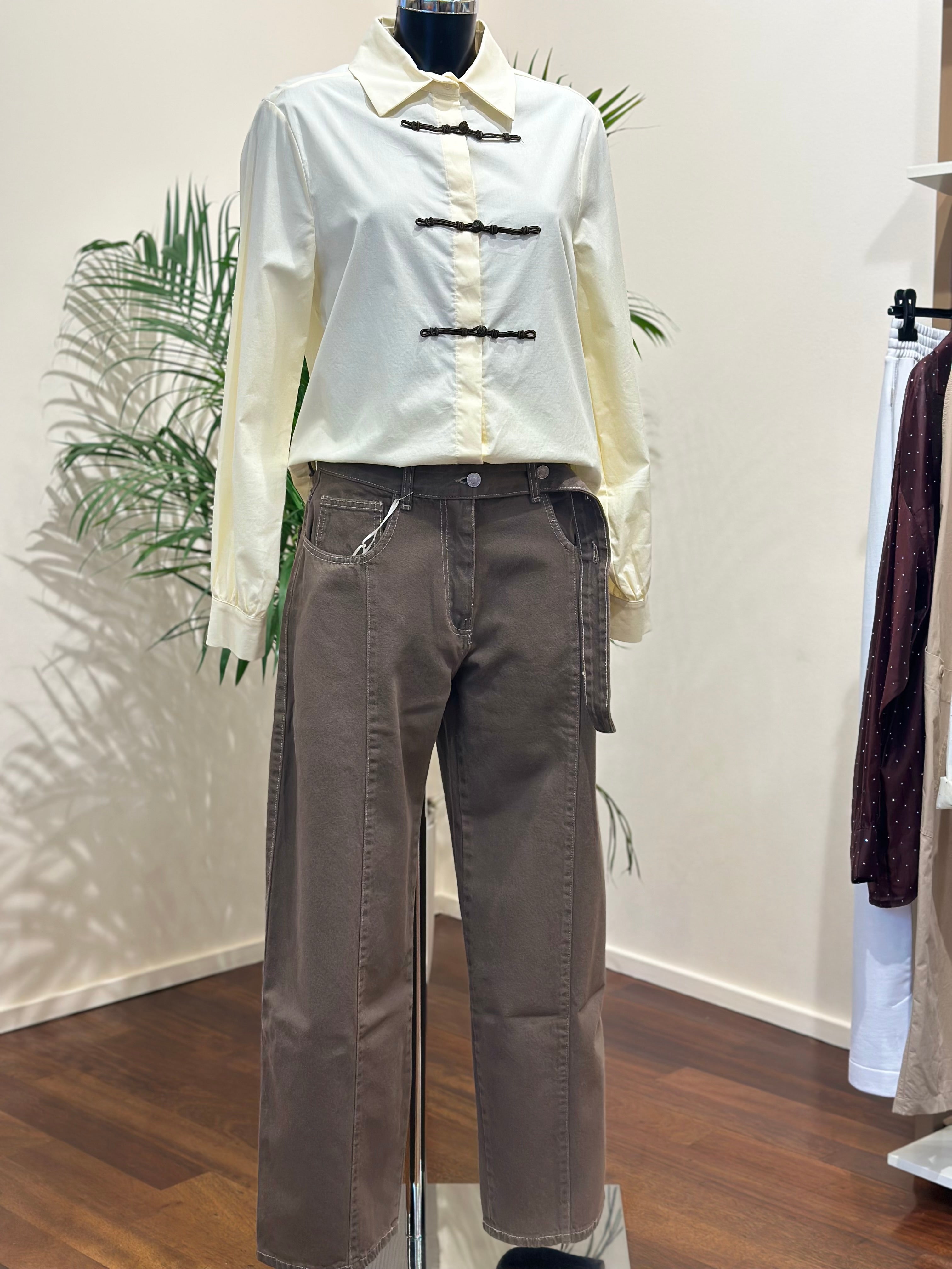 Balloon-Jeans Braun Kontatto