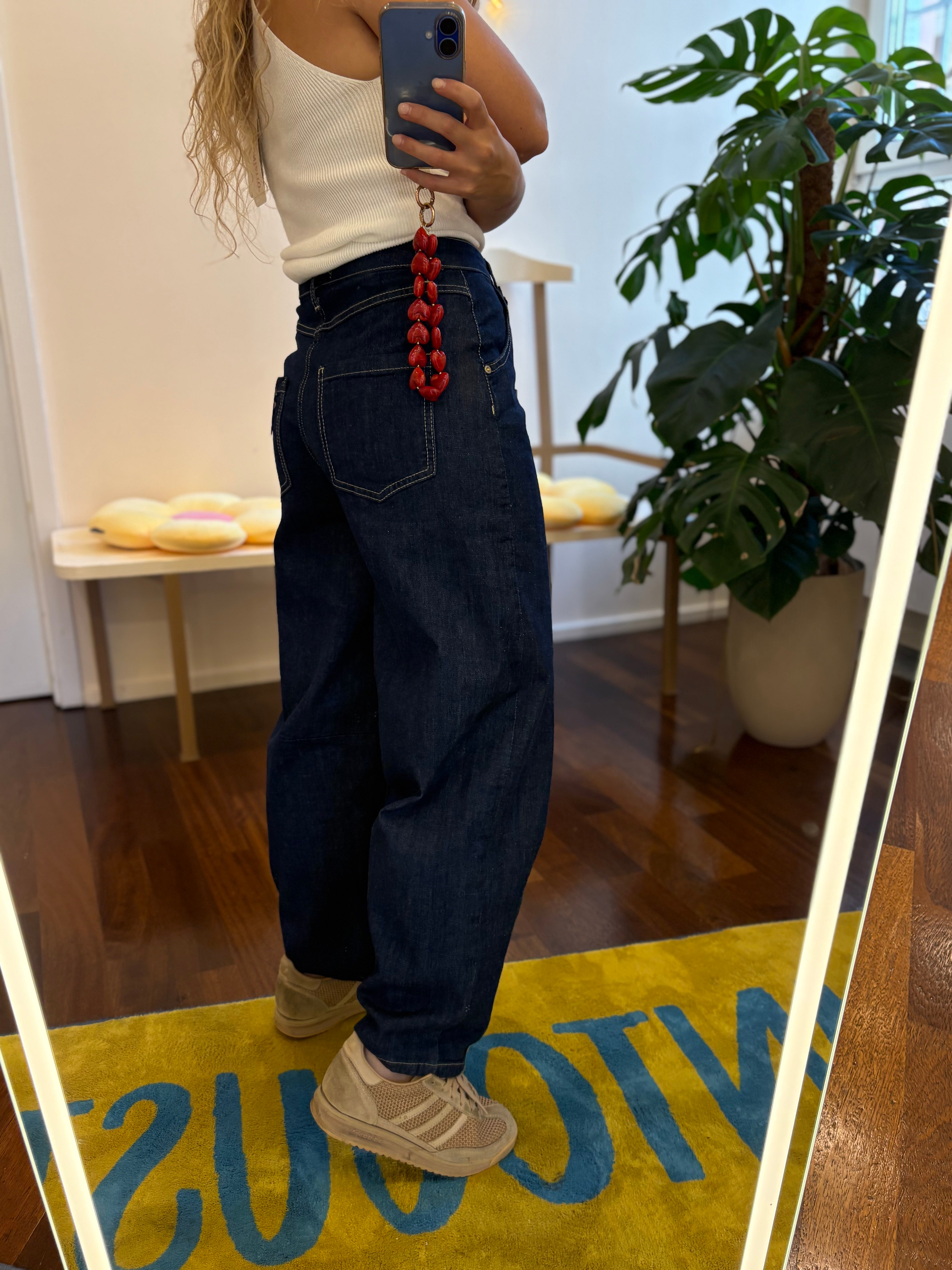 Dunkelblaue Baggy Jeans