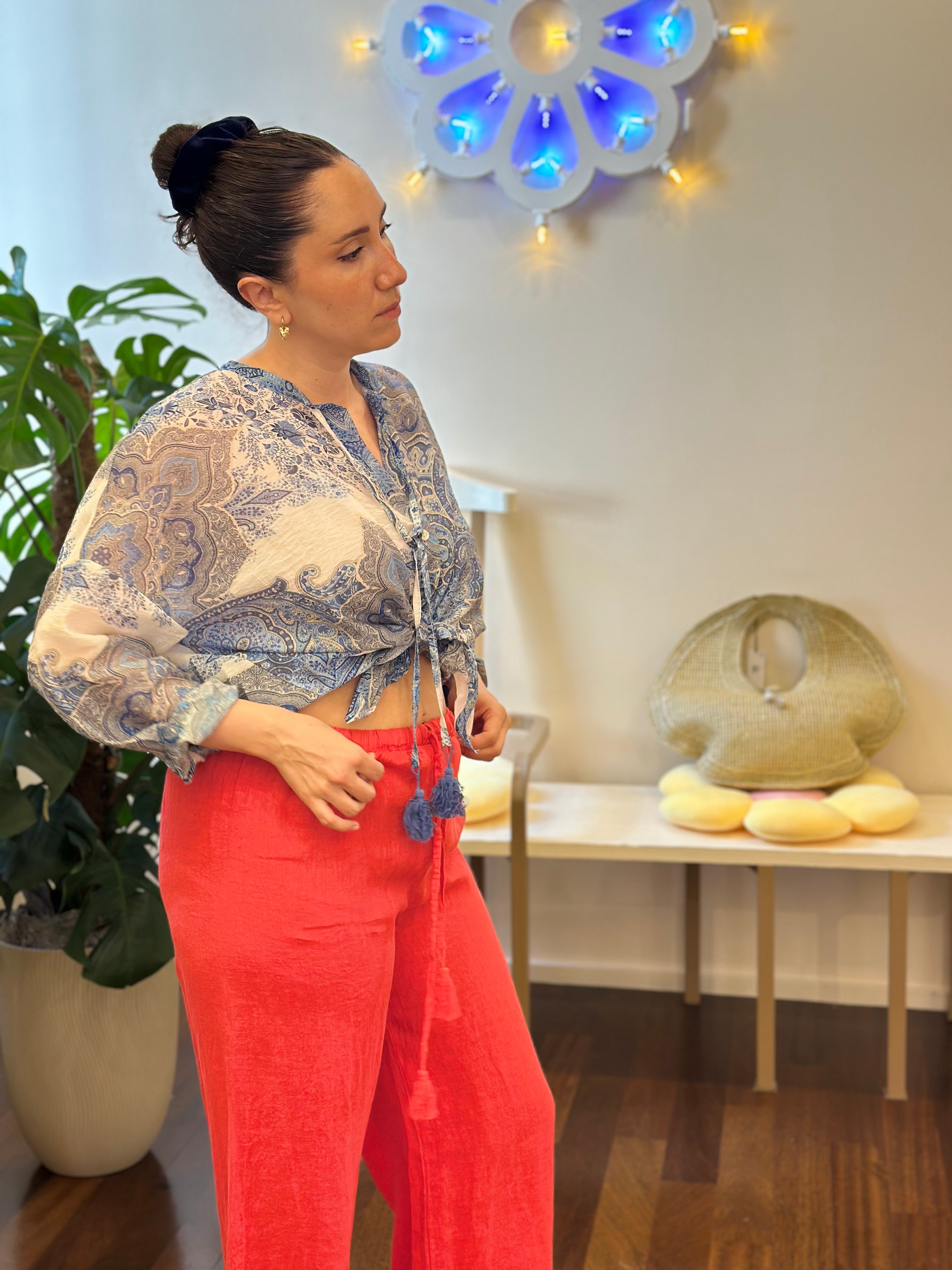 Lyocell-Bluse,Blau