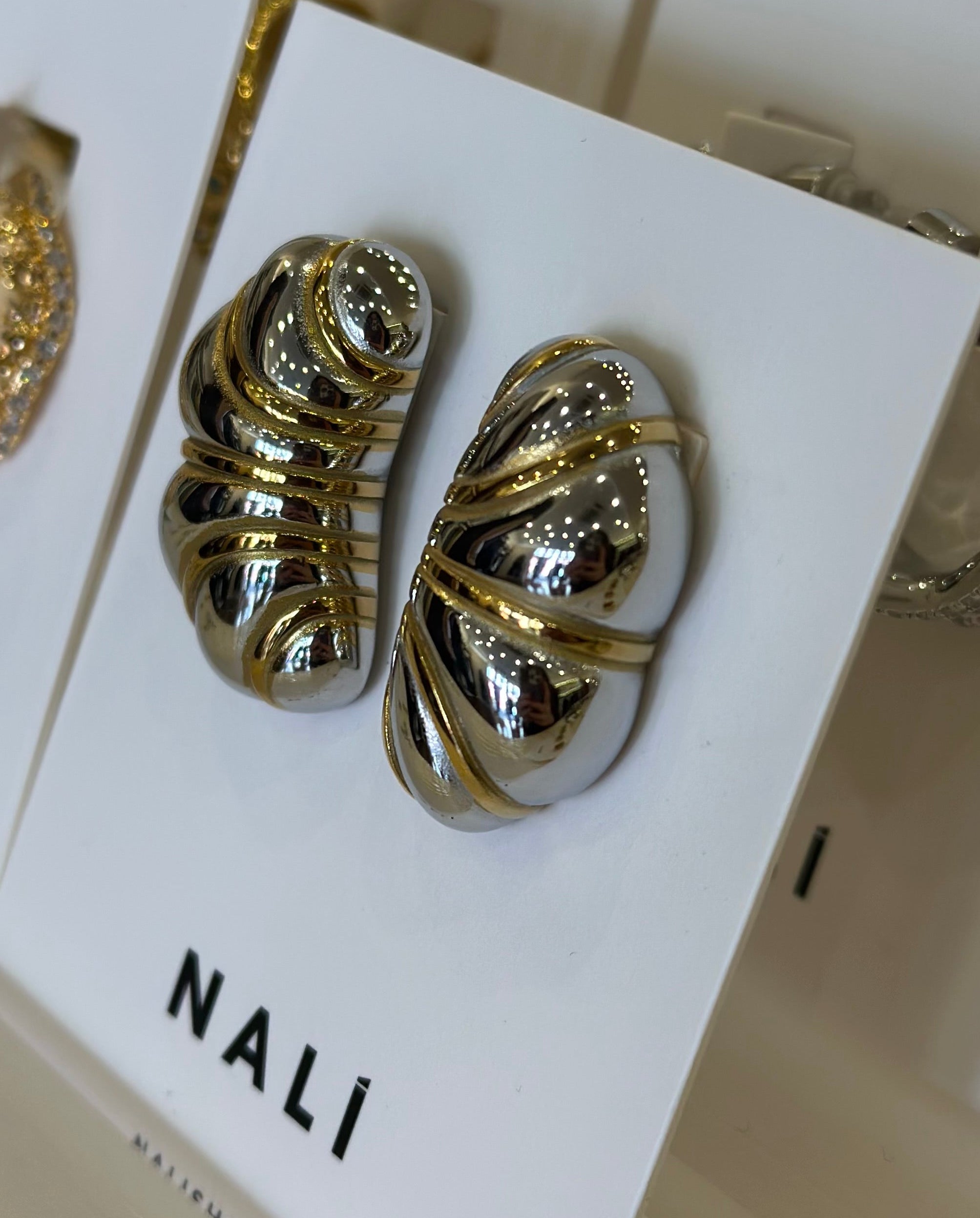 Silberne Croissant-Ohrringe – Nali
