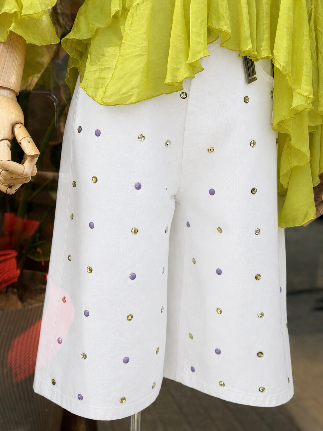 Jeans Bermuda Weiß mit Applikationen Jijil