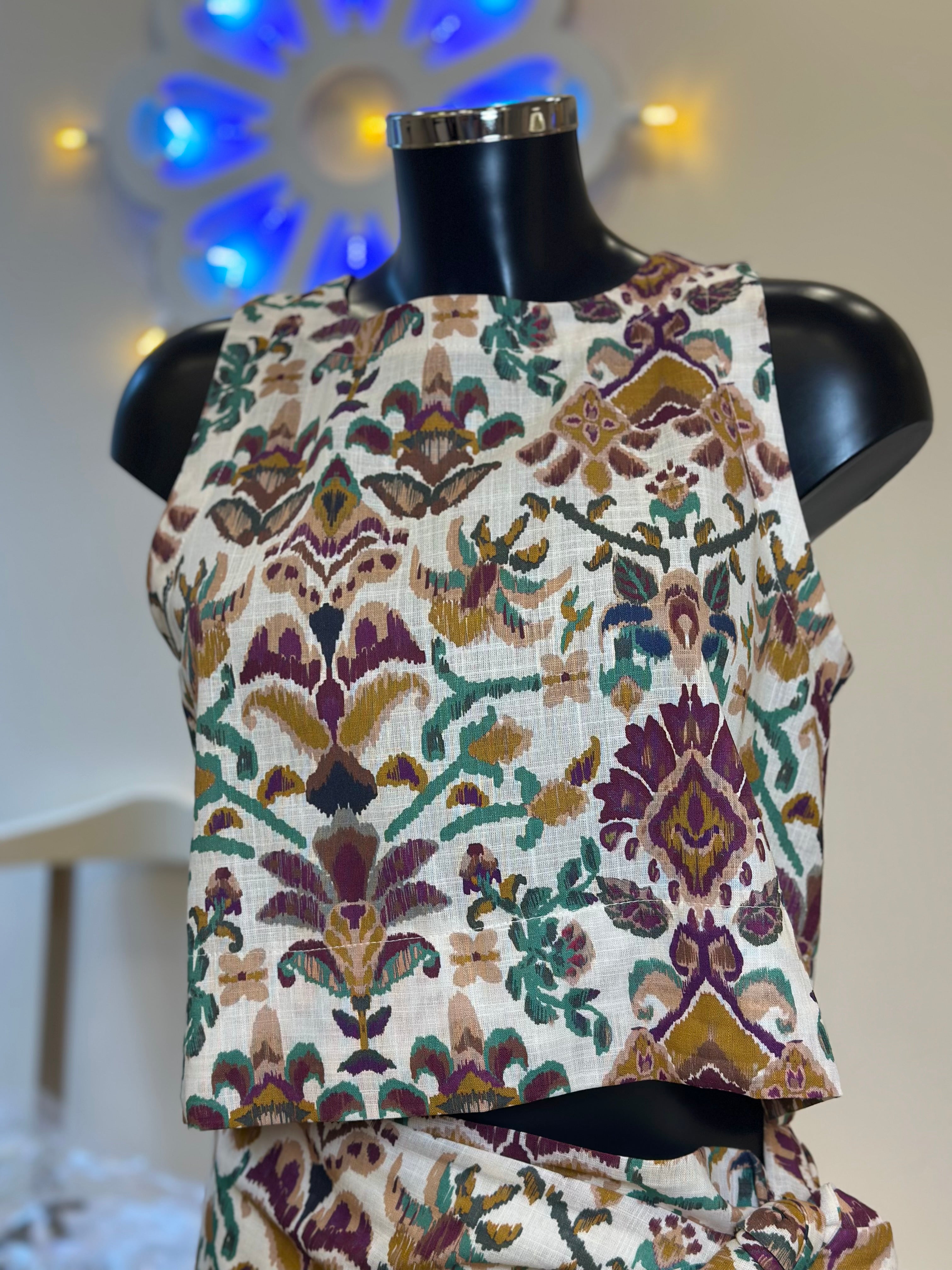 Blumen-Top Bordeaux