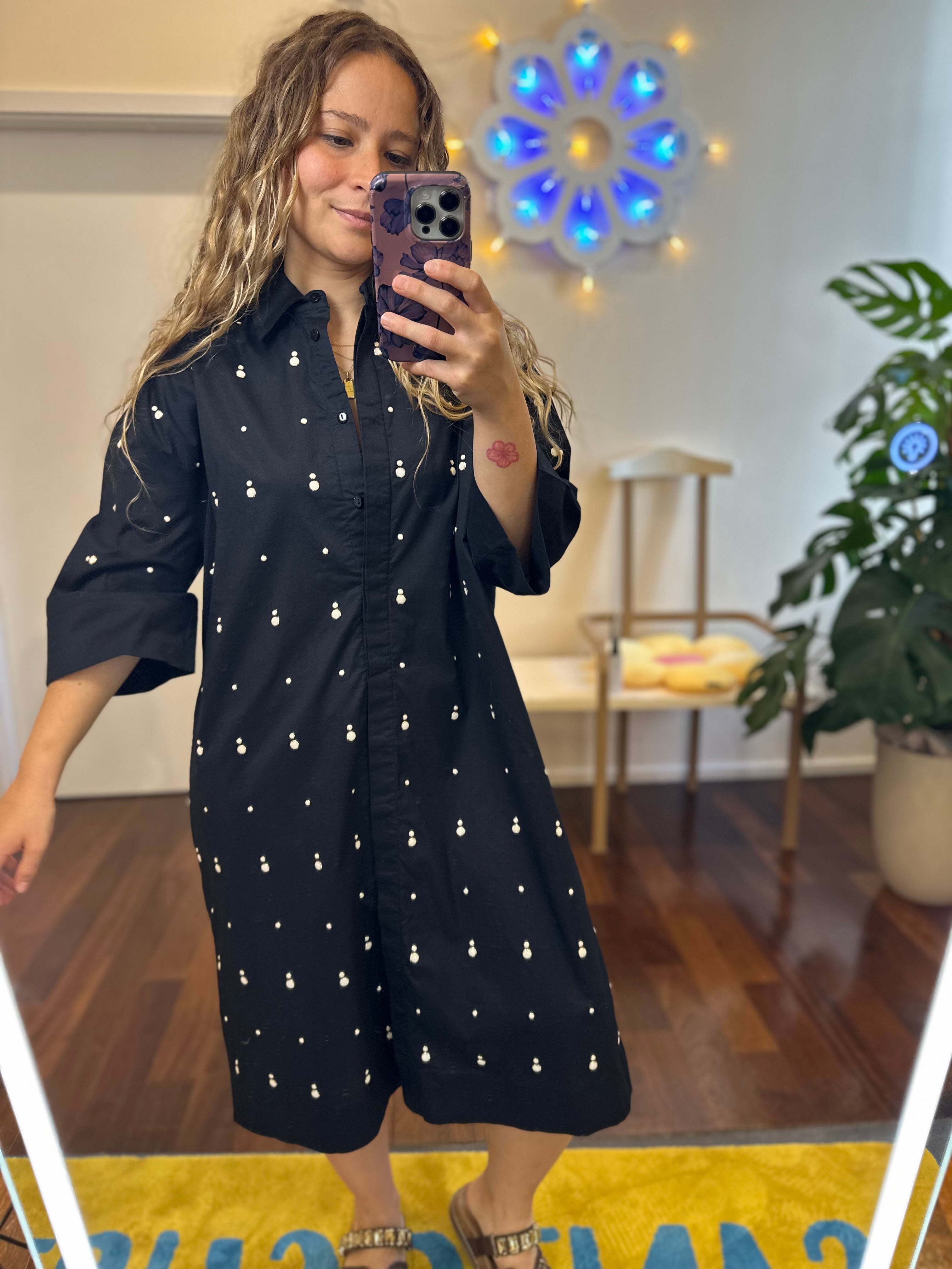 Oversize-Kleid Schwarz Jijil