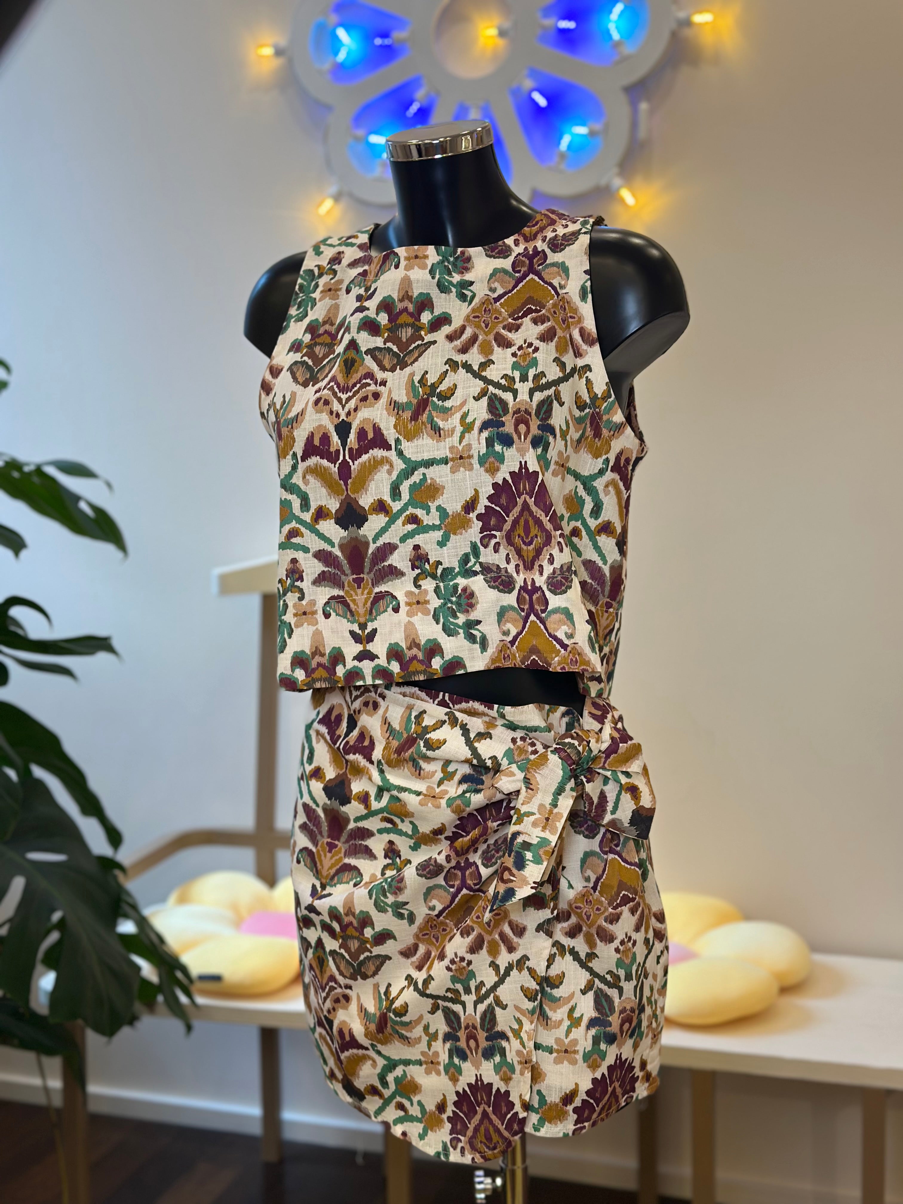 Blumen-Top Bordeaux