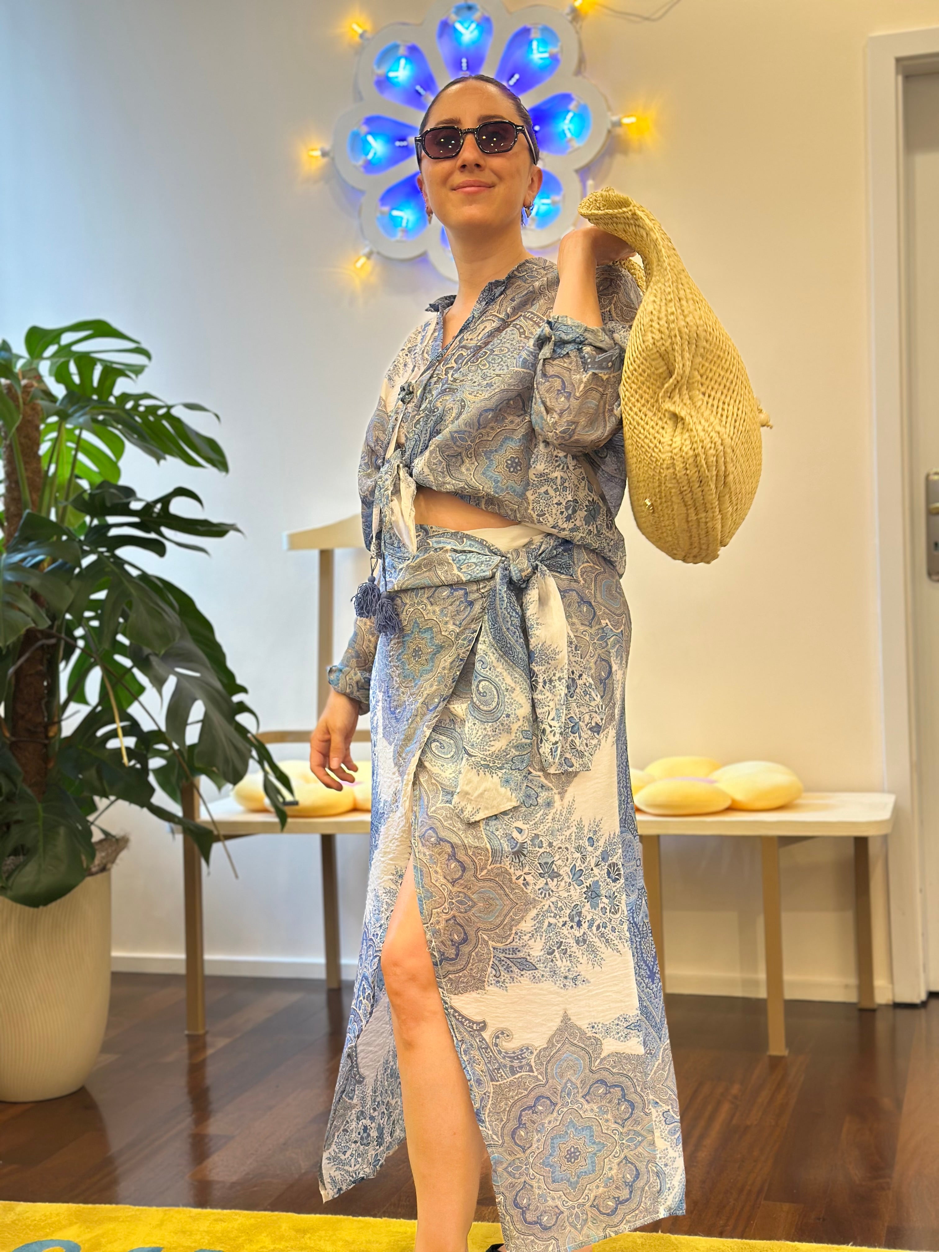 Lyocell-Bluse,Blau