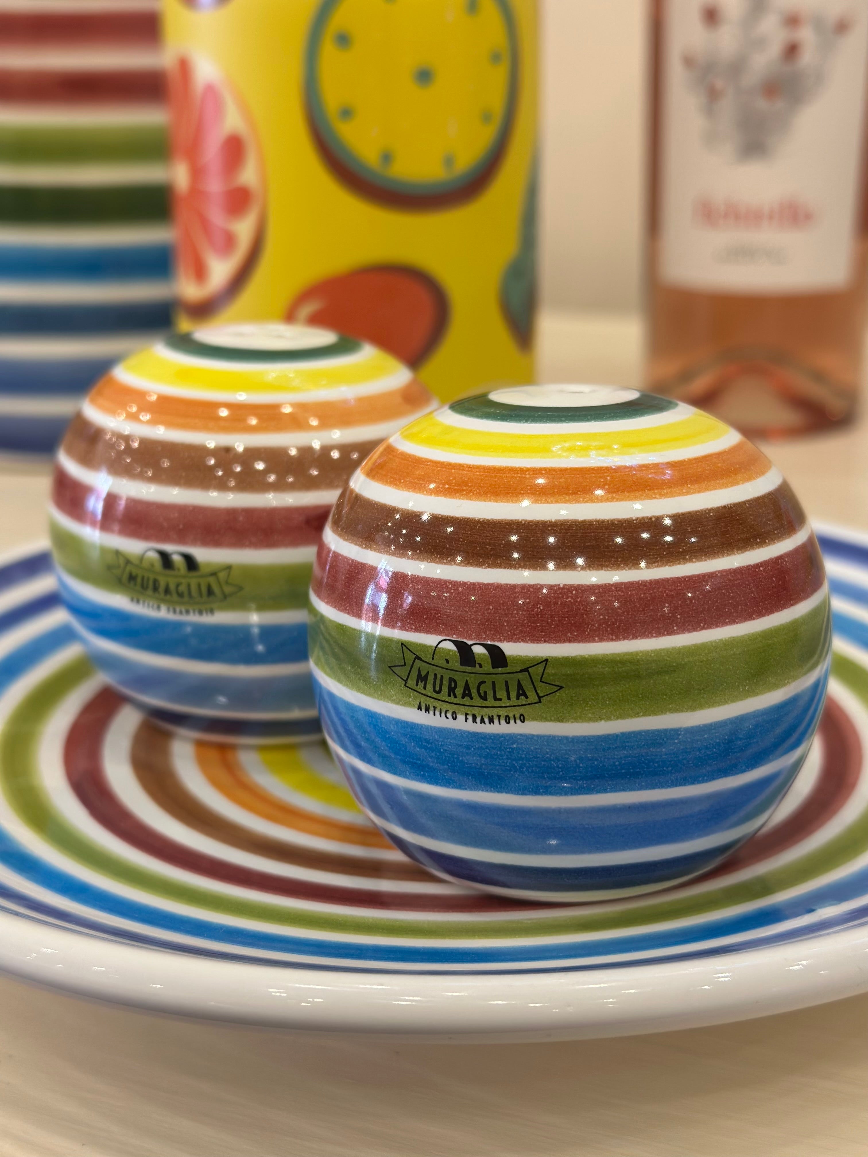 Keramik-Eier Salz & Pfeffer Regenbogen