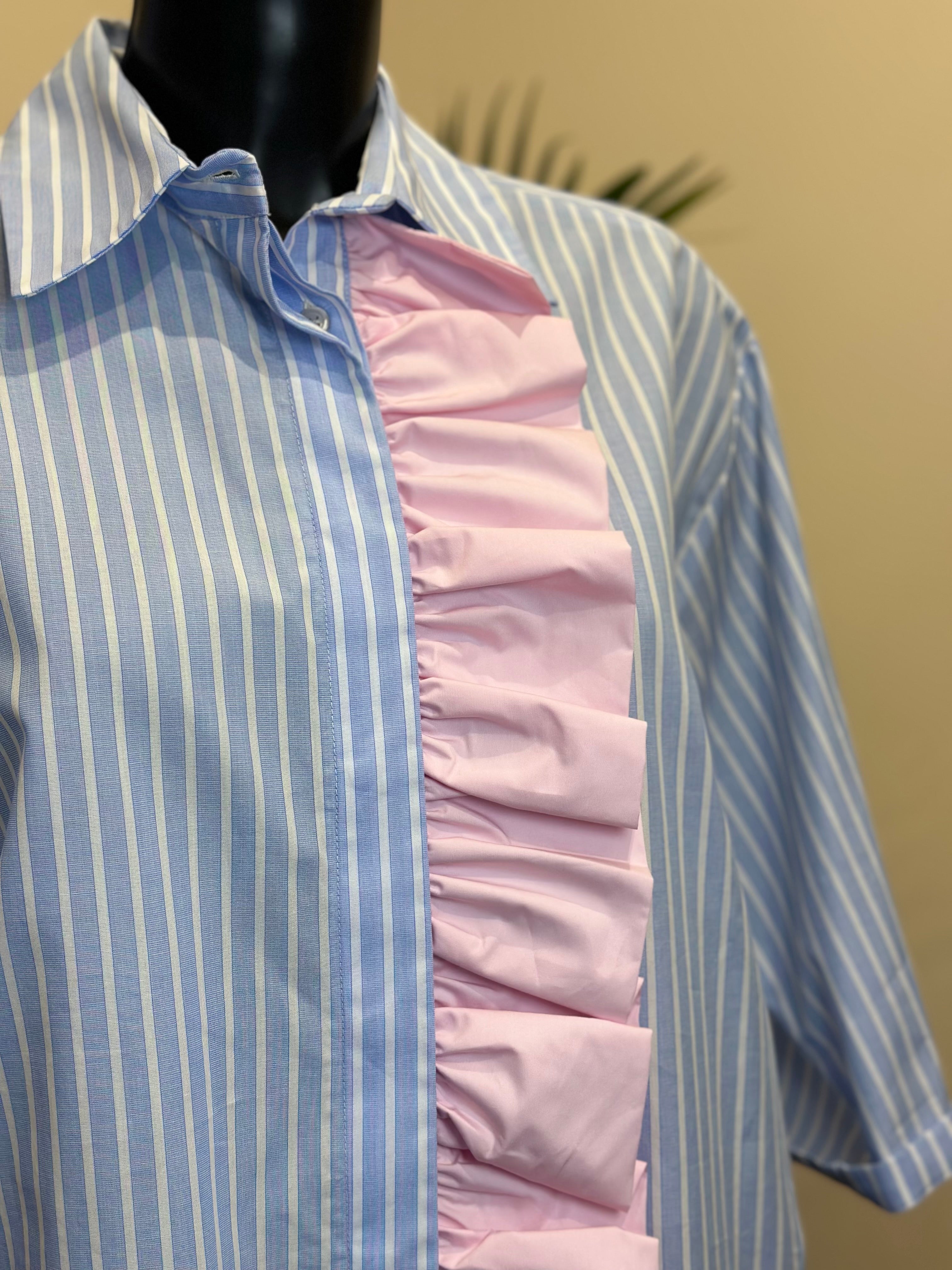 Kurzes Hemd Hellblau und Rosa Dixie