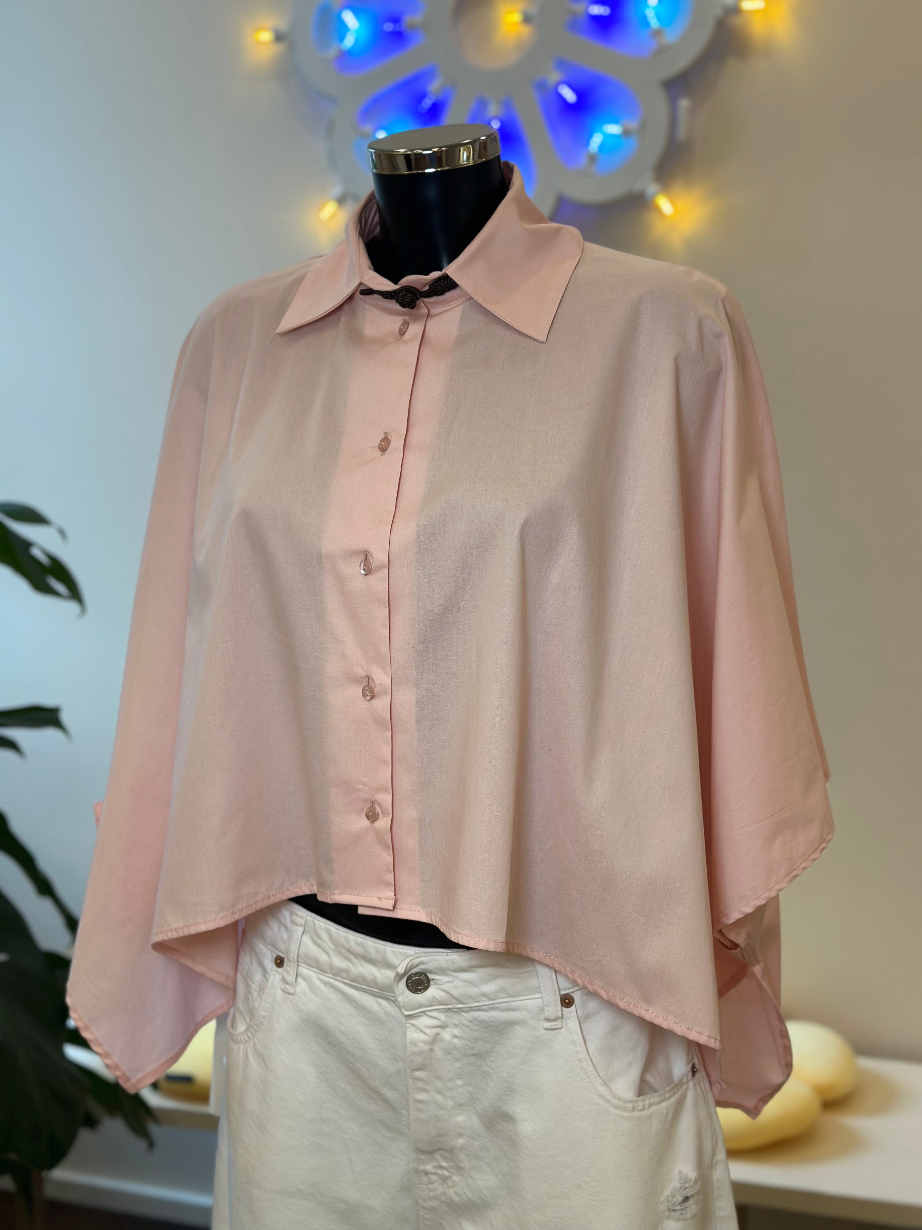 Hemdbluse Mantel Rosa Kontatto