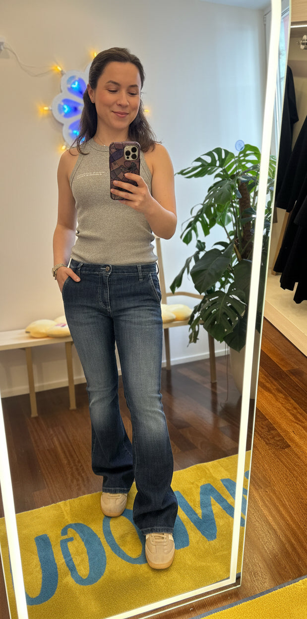 Blaue Jeans Mittlere Taille Boot Cut