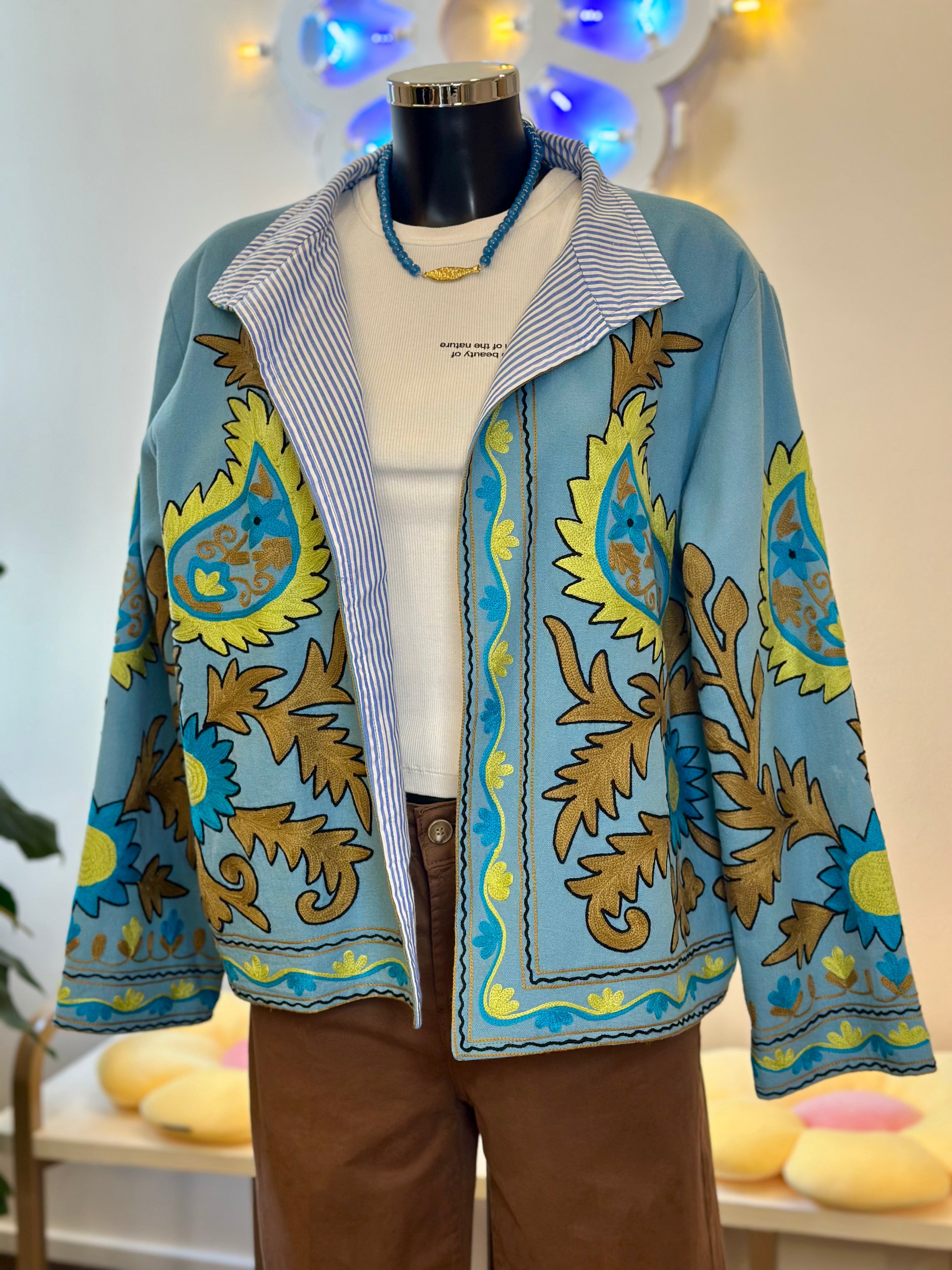 Türkise Jacke mit Muster Dixie