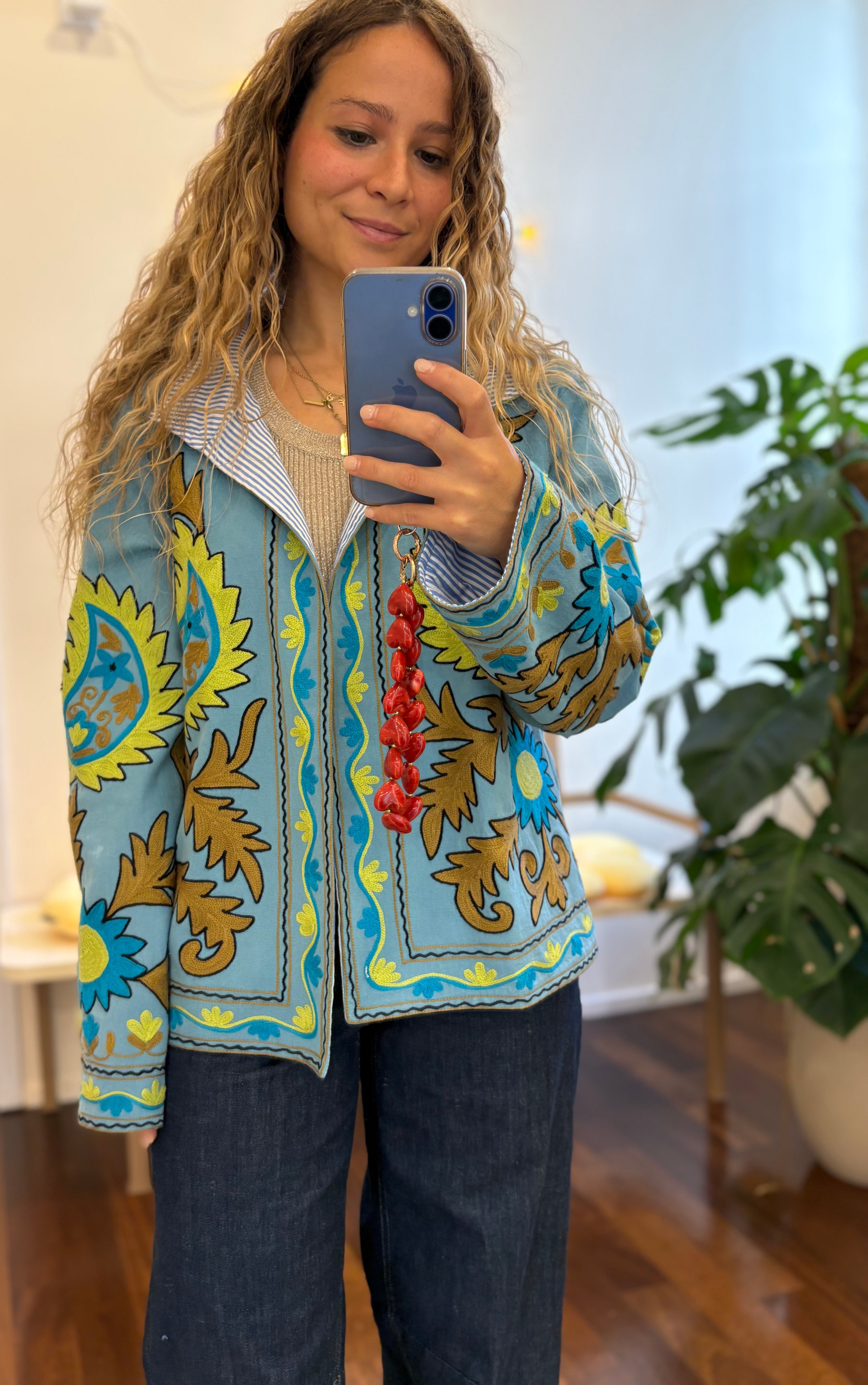 Türkise Jacke mit Muster Dixie