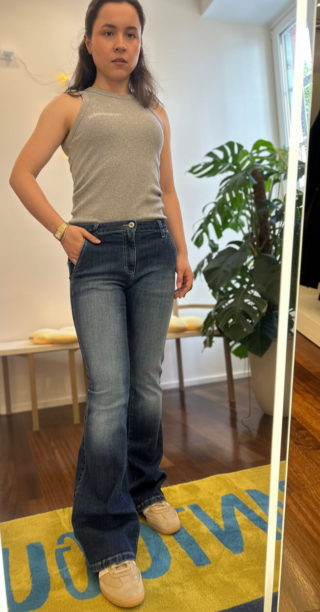 Blaue Jeans Mittlere Taille Boot Cut