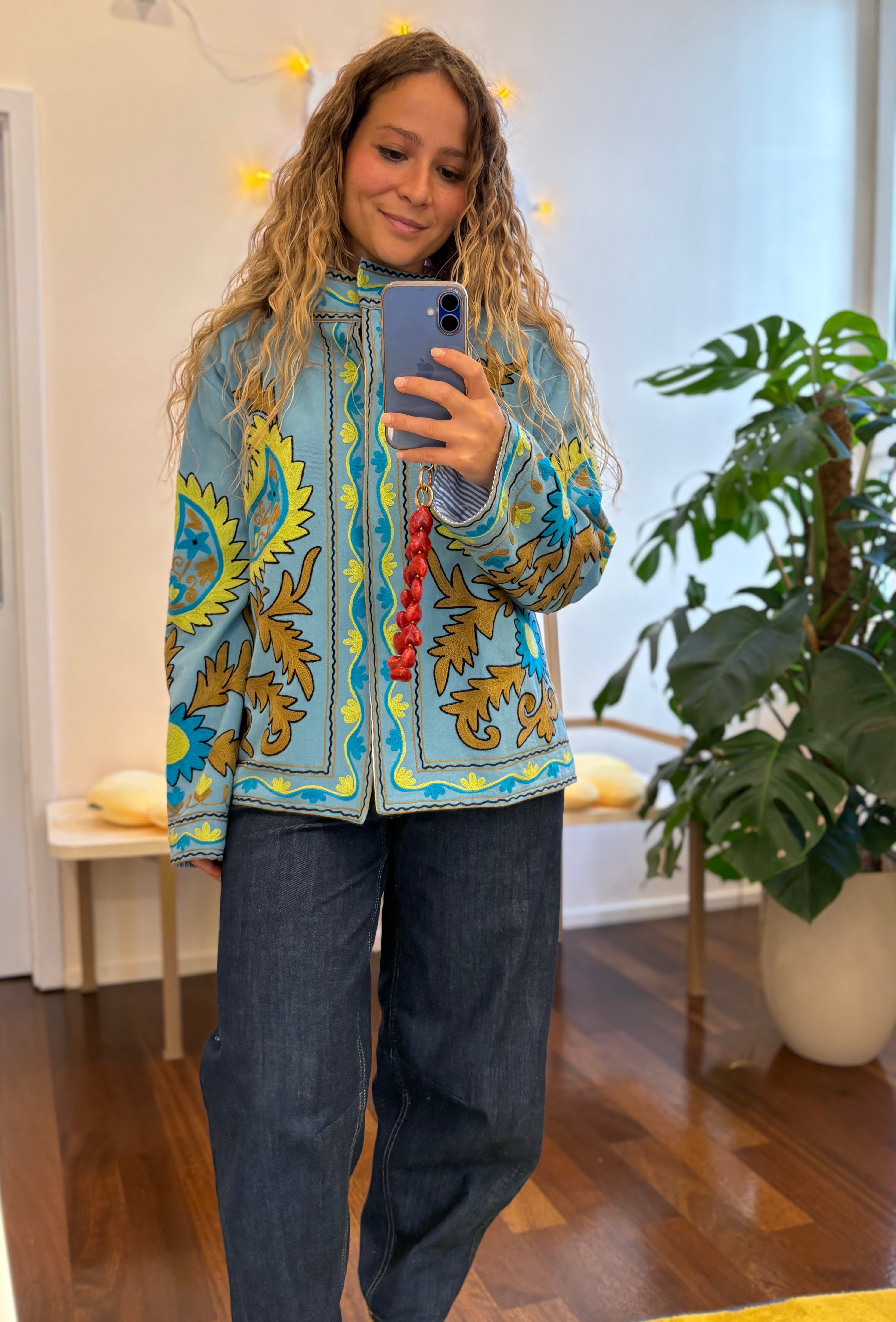 Türkise Jacke mit Muster Dixie