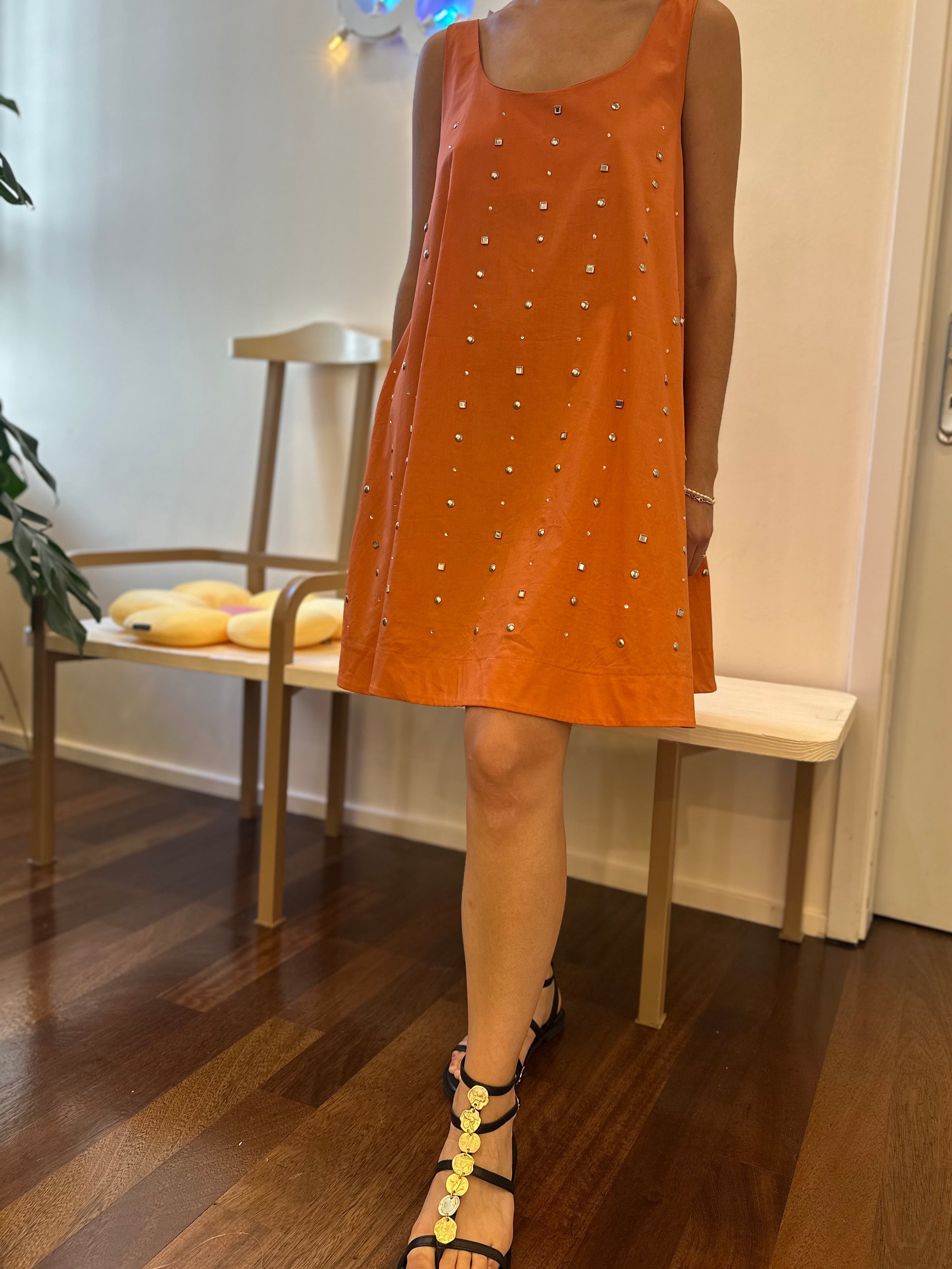 Kleid Kurz mit Applikationen Orange Jijil