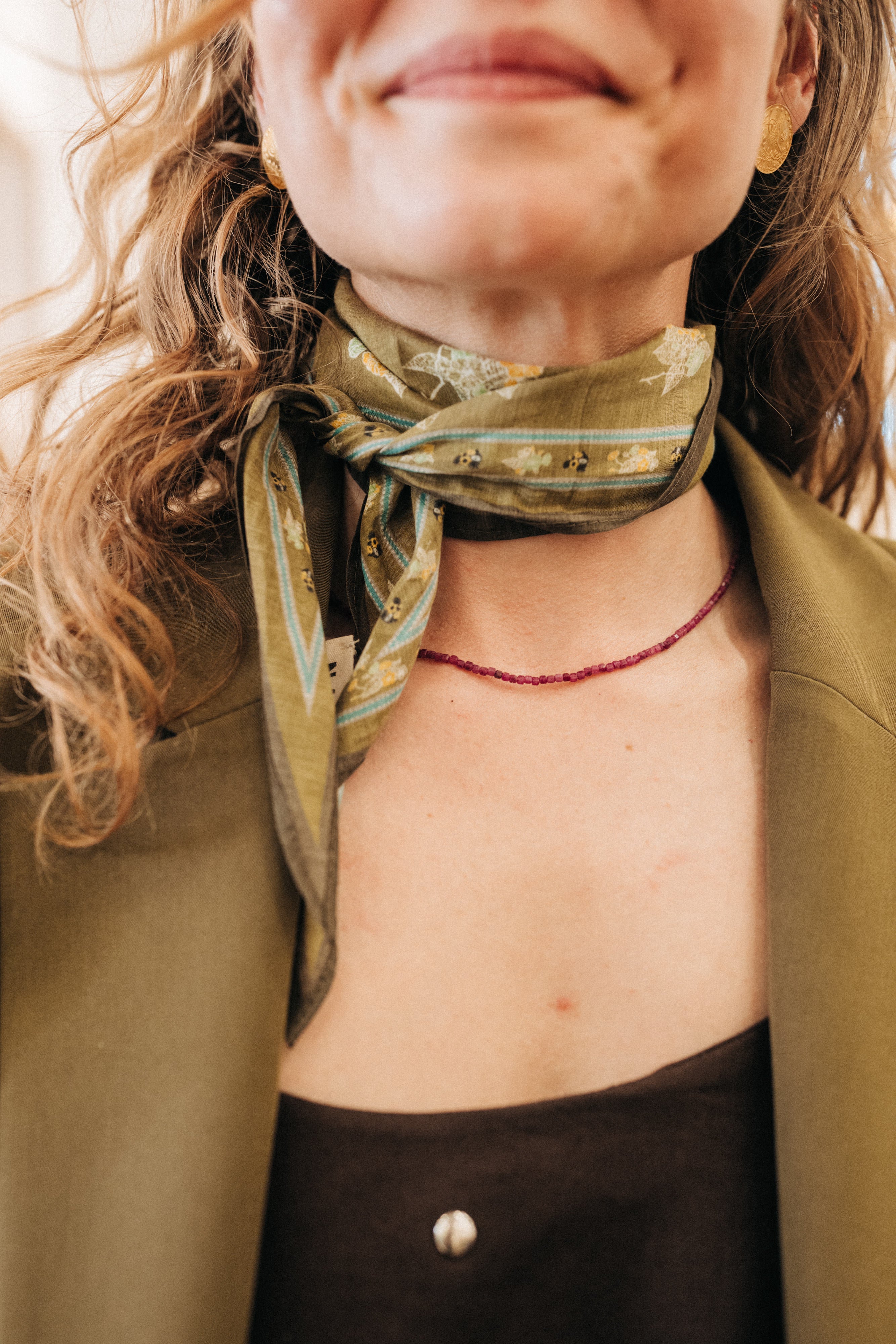 Nali Foulard – Cotton Silk Dunkelgrün