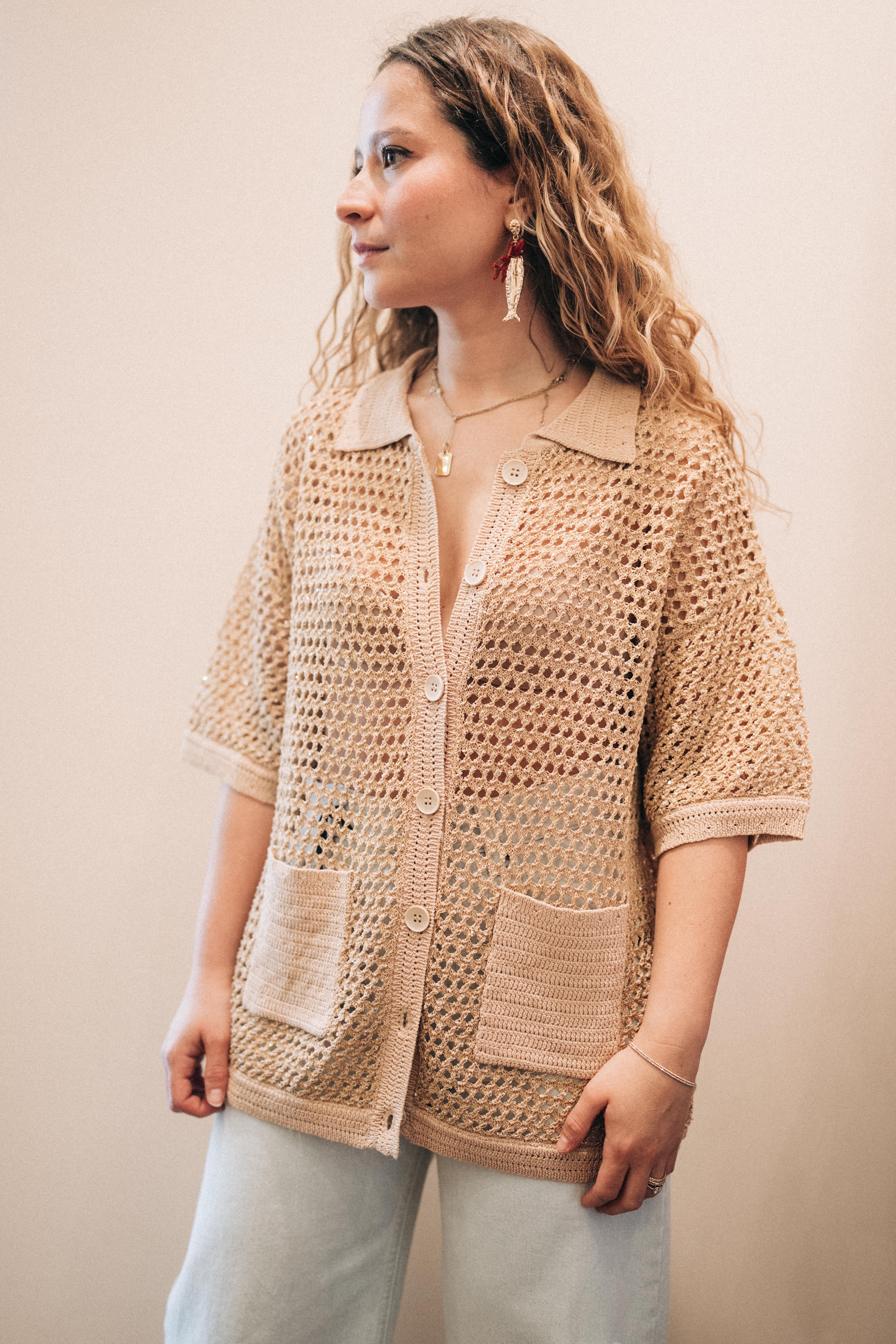 Bluse Kurzarm mit Stickerei Vicolo