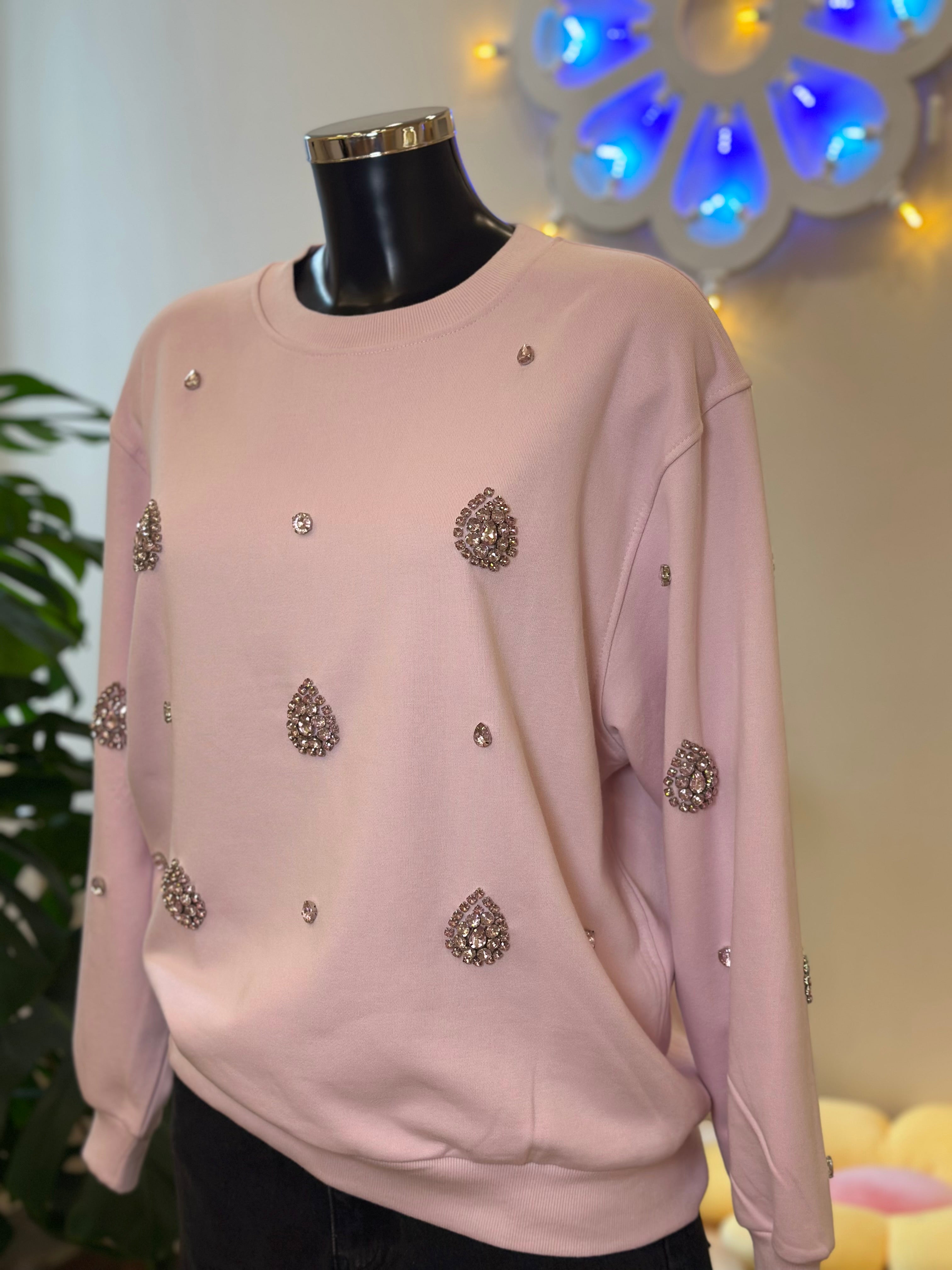Jijil Sweatshirt Rosa mit Applikationen