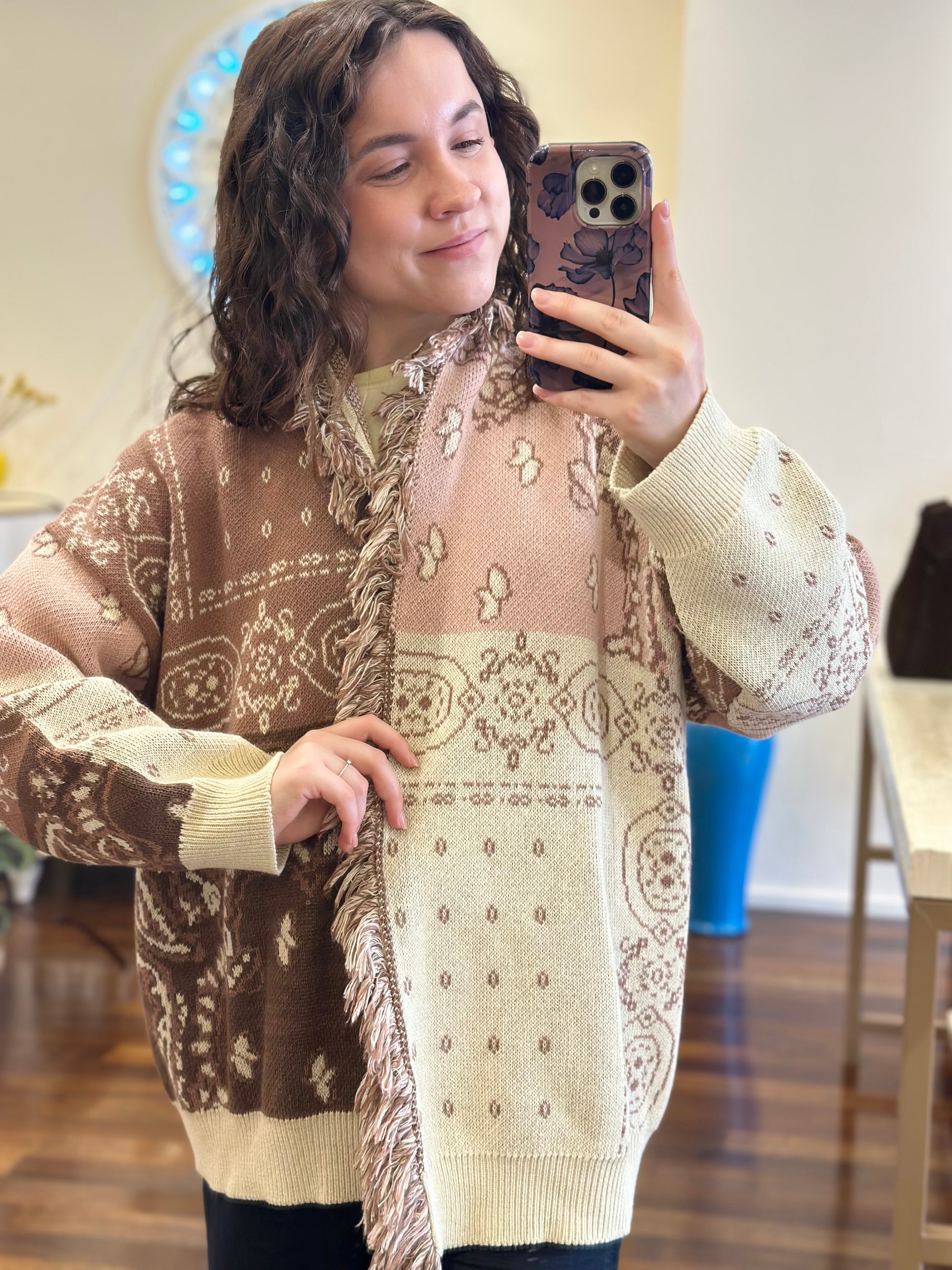 Jacquard-Jacke Rosa Kontatto