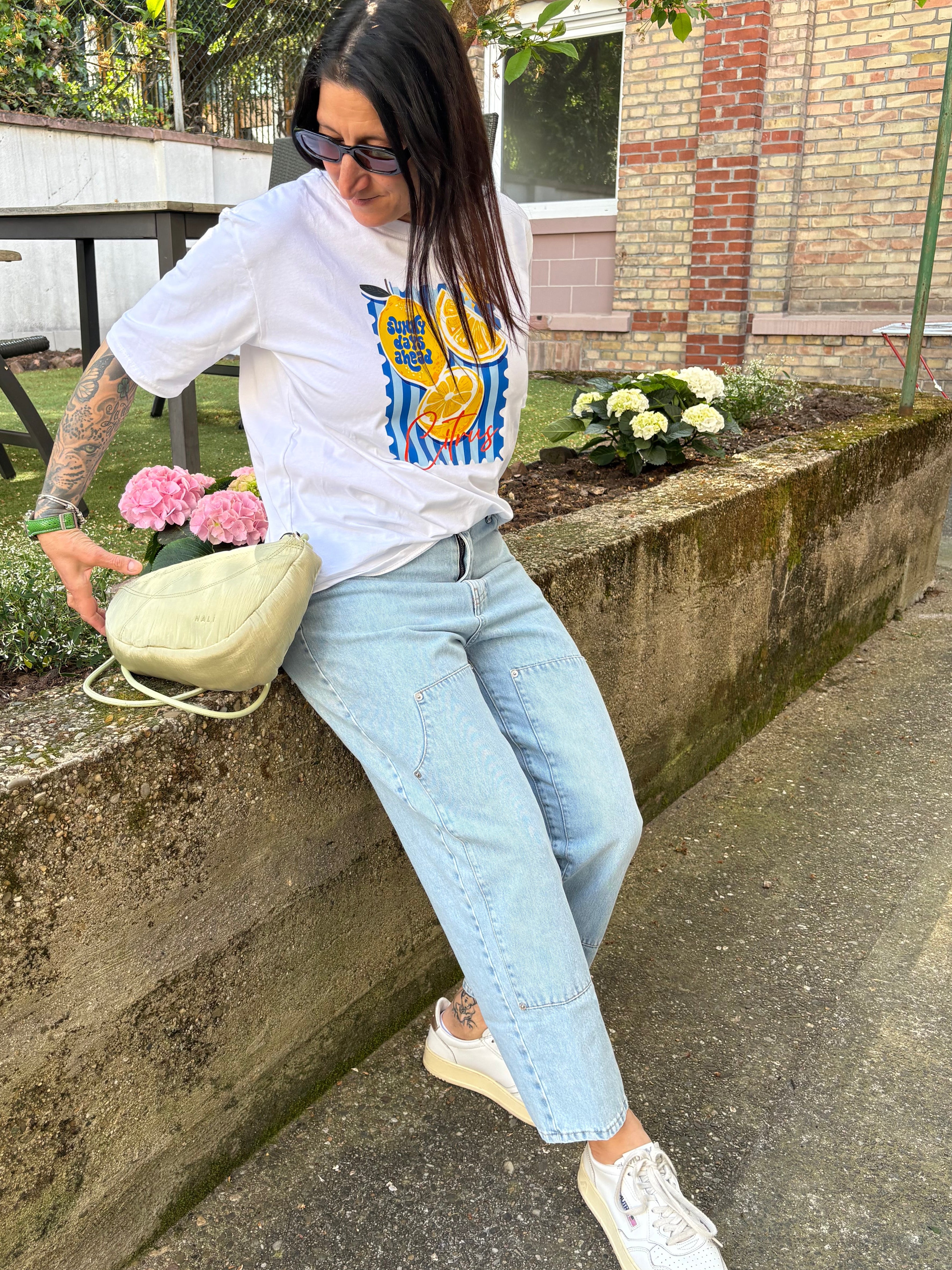 Hellblaue Denim-Jeans Vicolo