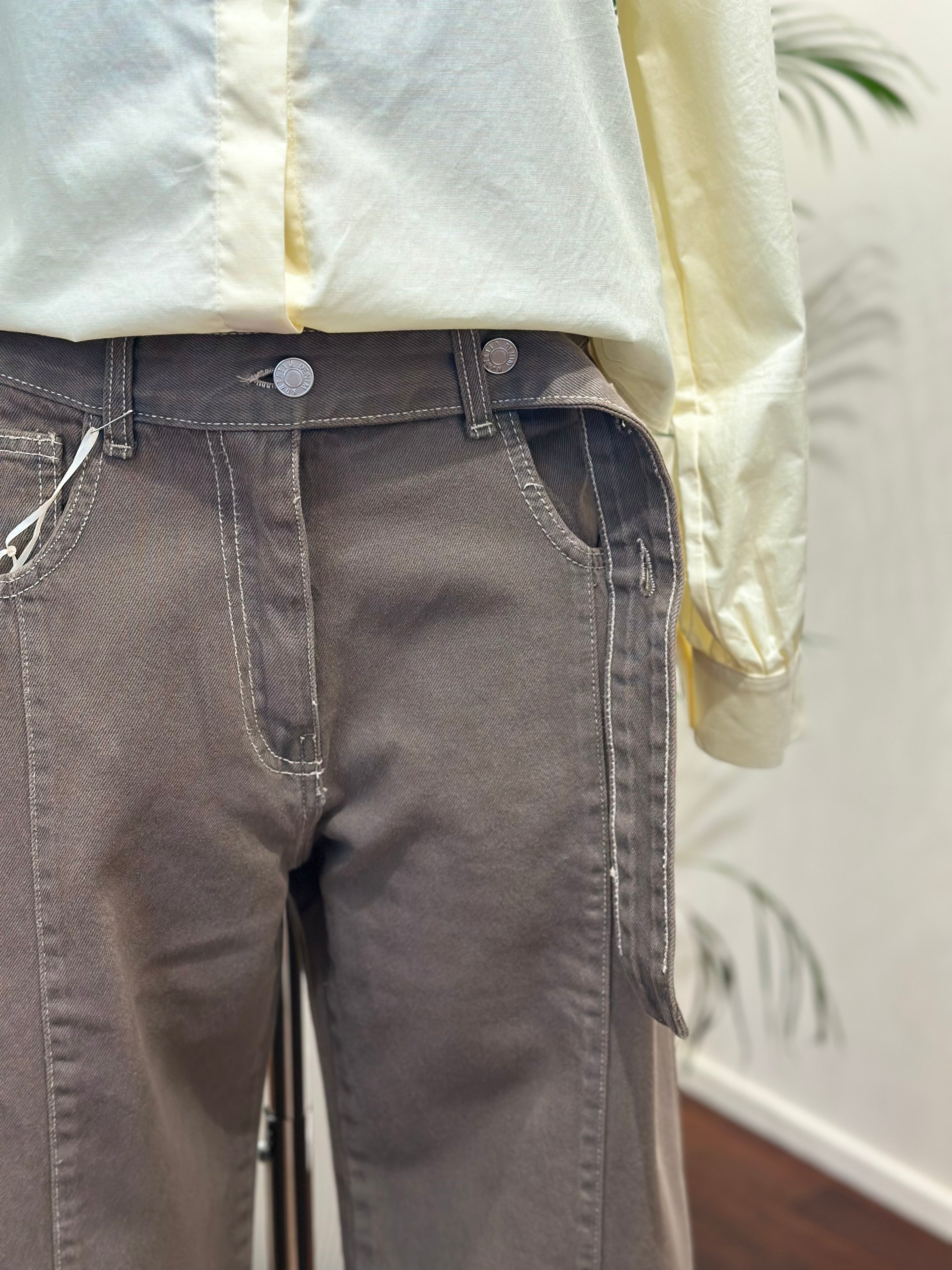 Balloon-Jeans Braun Kontatto