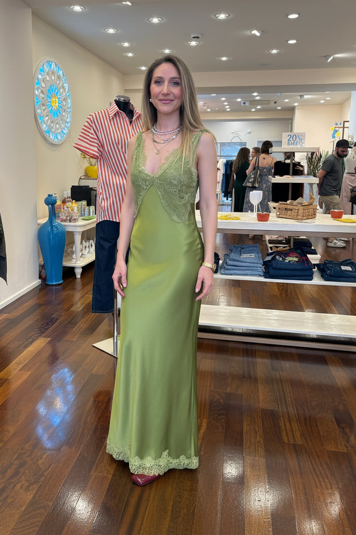 Spitzenkleid Grün aus Viskose Kontatto