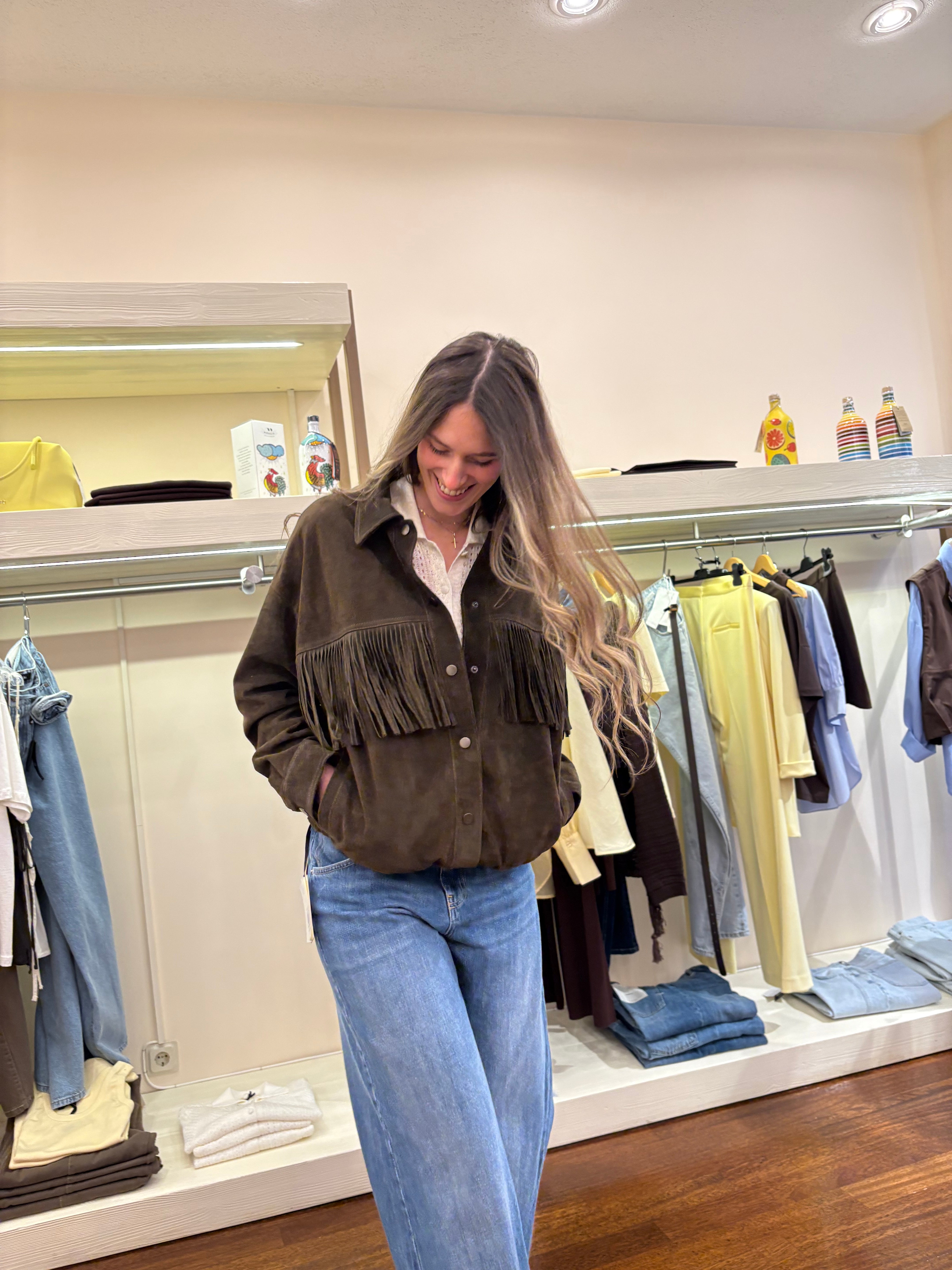 Wildlederjacke Militärgrün Vicolo
