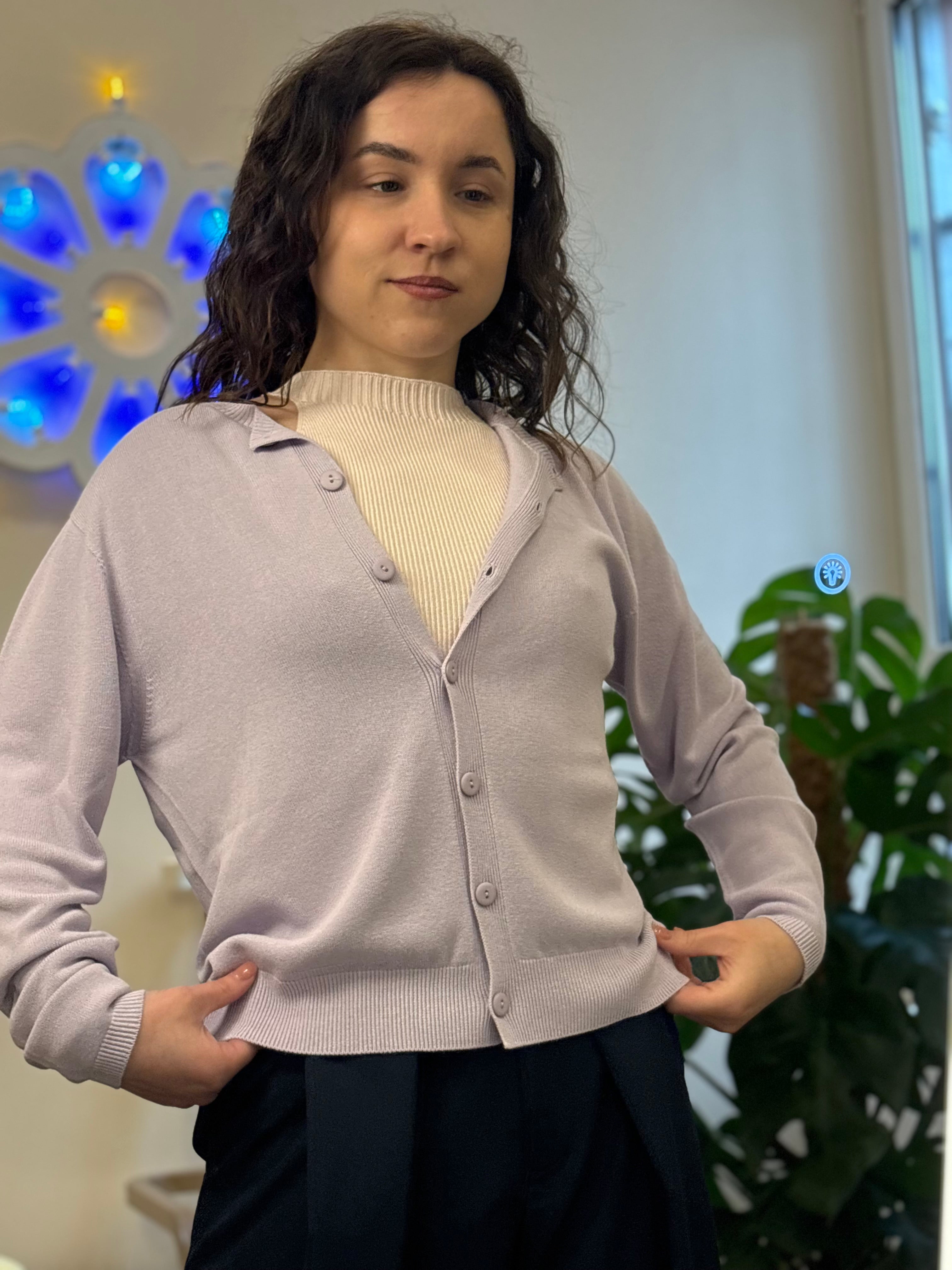 Kontatto – Kurze Jacke Koreana Viskose Lila